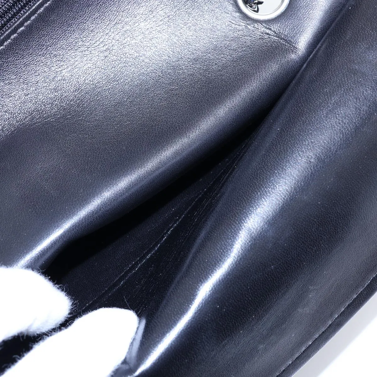 [Individually packaged] Chanel Matelassé 25 Lambskin Double Flap Double Chain Bag, Black with Silver Hardware, 12622806, Series 12, A01112 — view 9