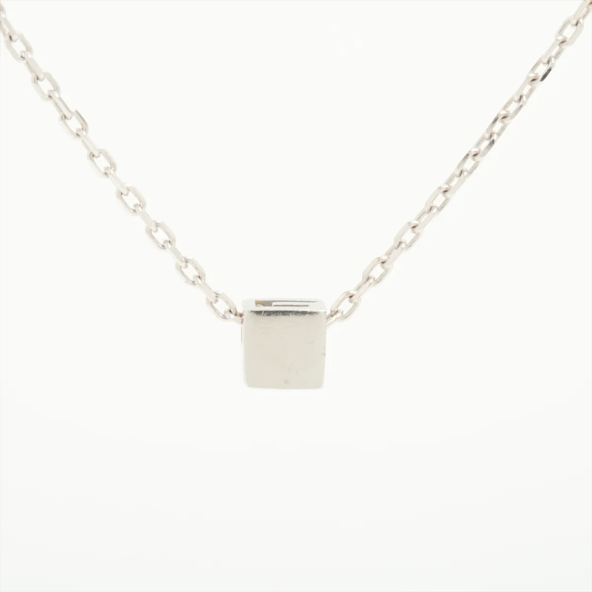 G-Cube Blue Topaz Necklace, 750 (WG), 3.4g, — view 2