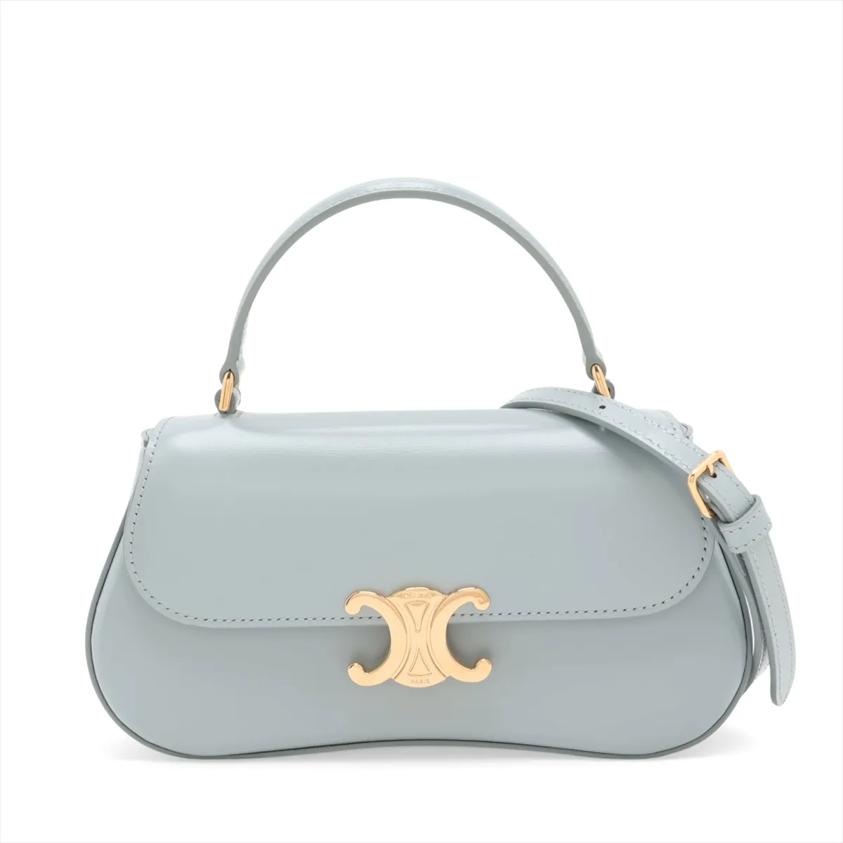 Triomphe Teen Laura Leather 2-Way Handbag, Blue
