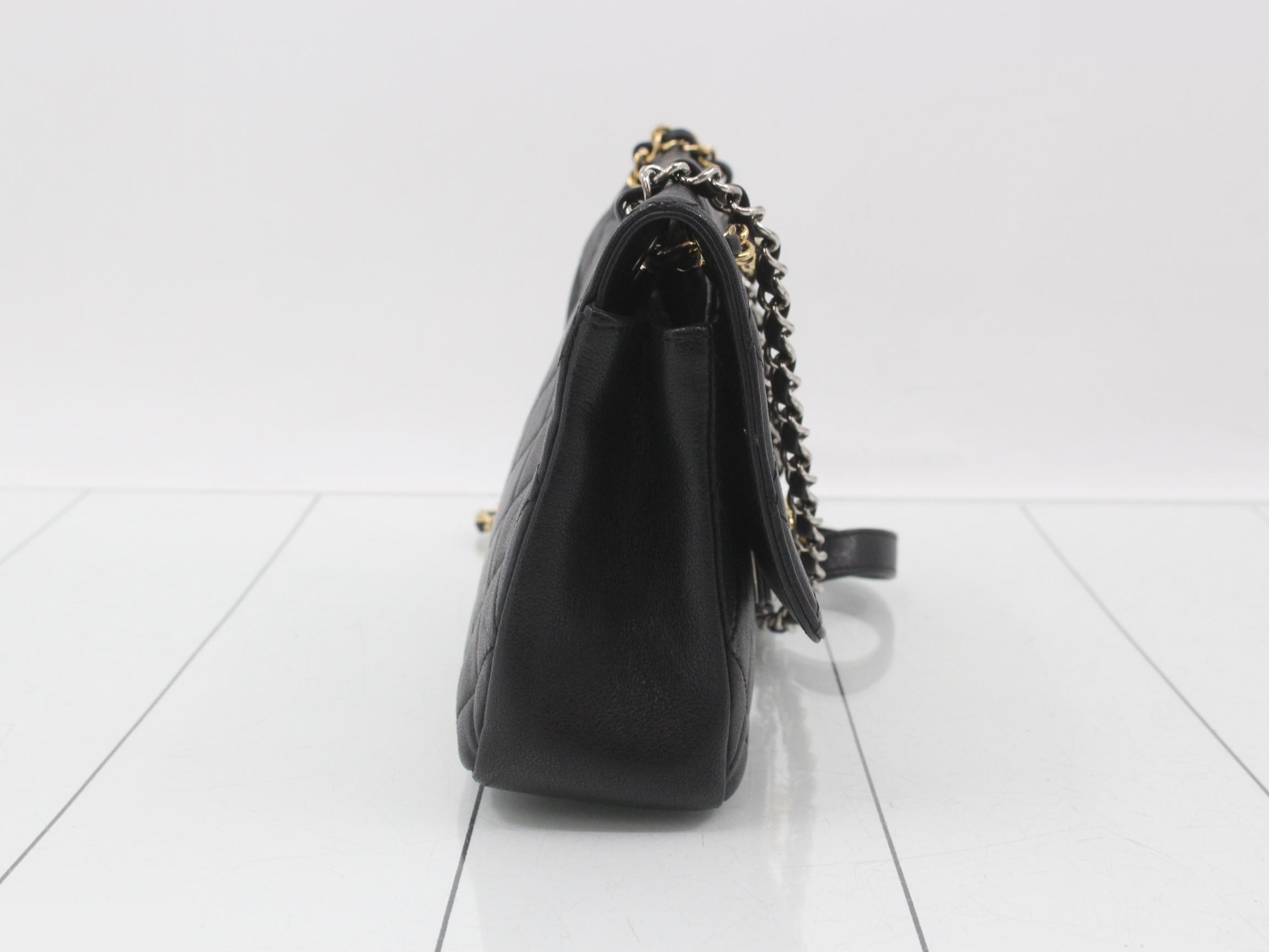 Matelassé Leather Turnlock Double Chain Shoulder Bag — view 4