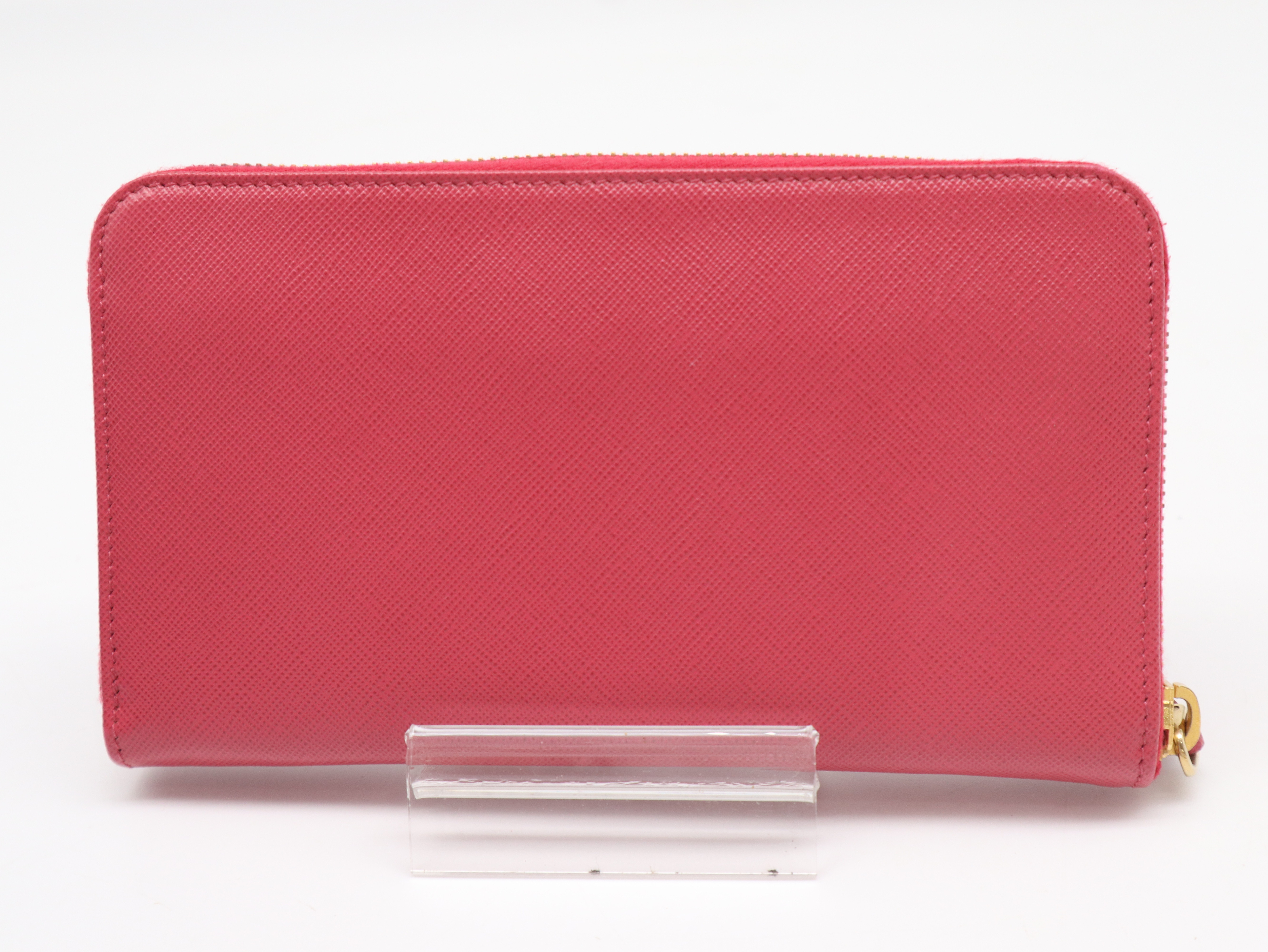 1ML506 Saffiano Leather Long Wallet, Pink, with Box — view 2