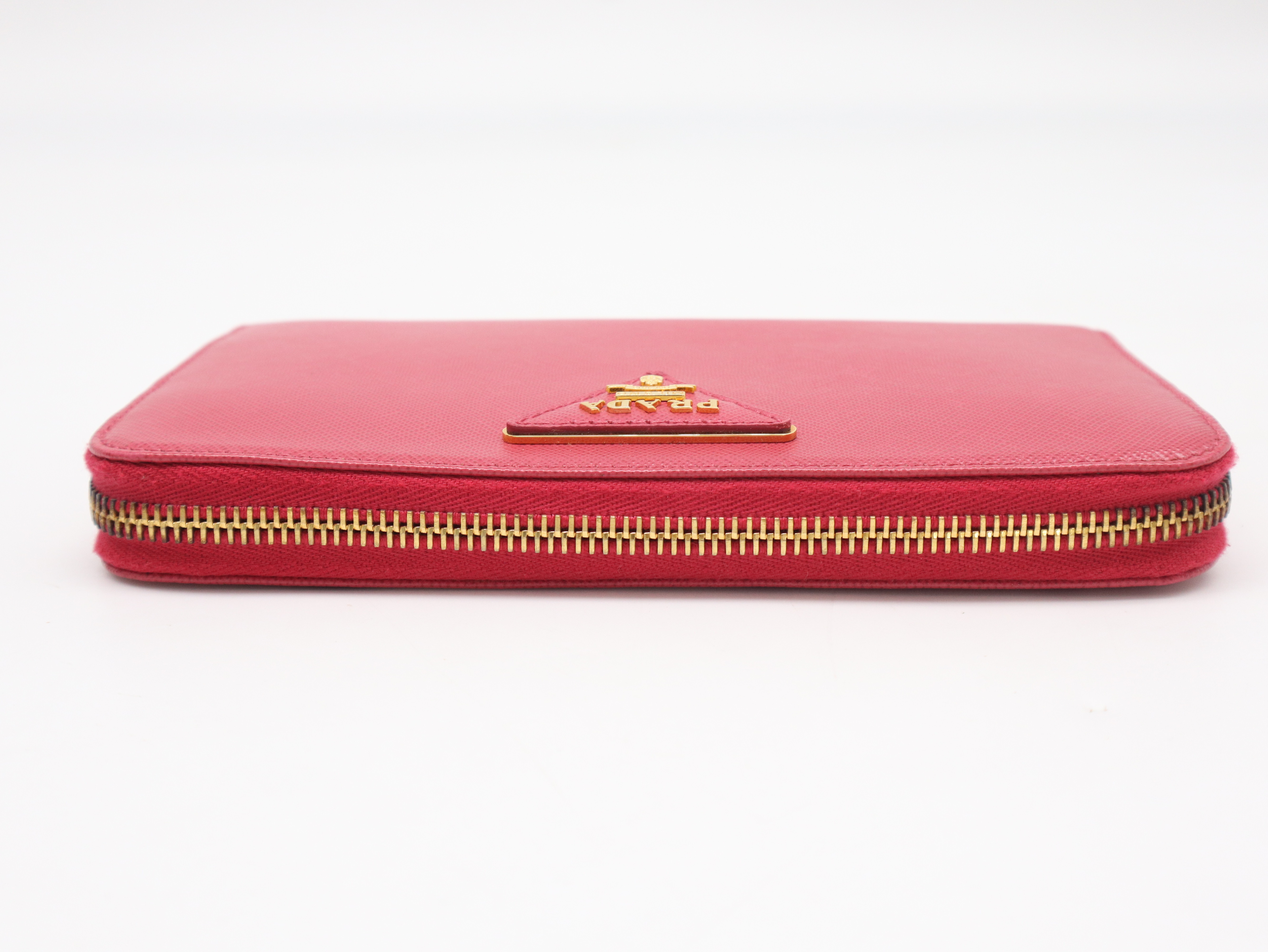 1ML506 Saffiano Leather Long Wallet, Pink, with Box — view 3
