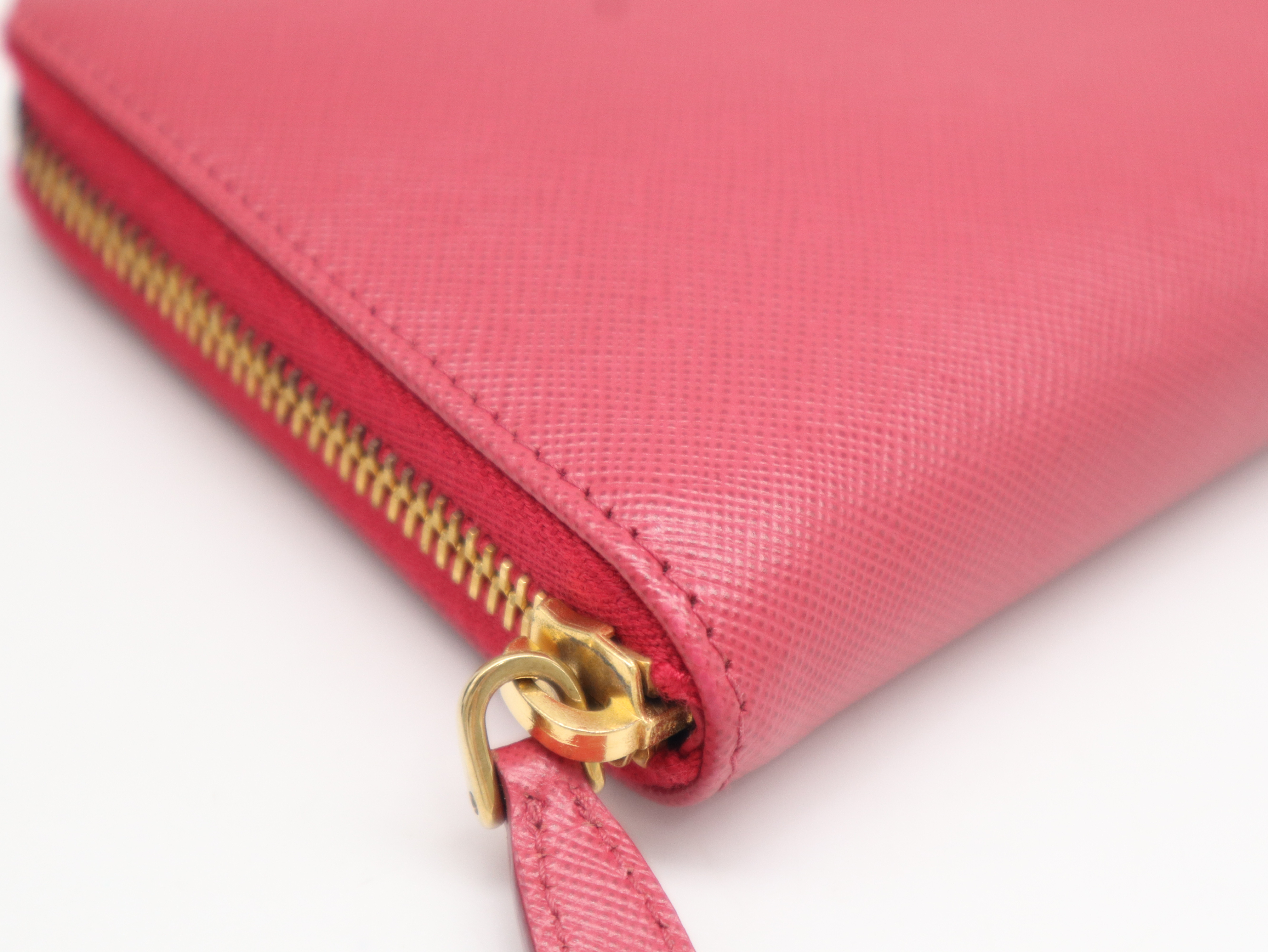 1ML506 Saffiano Leather Long Wallet, Pink, with Box — view 7