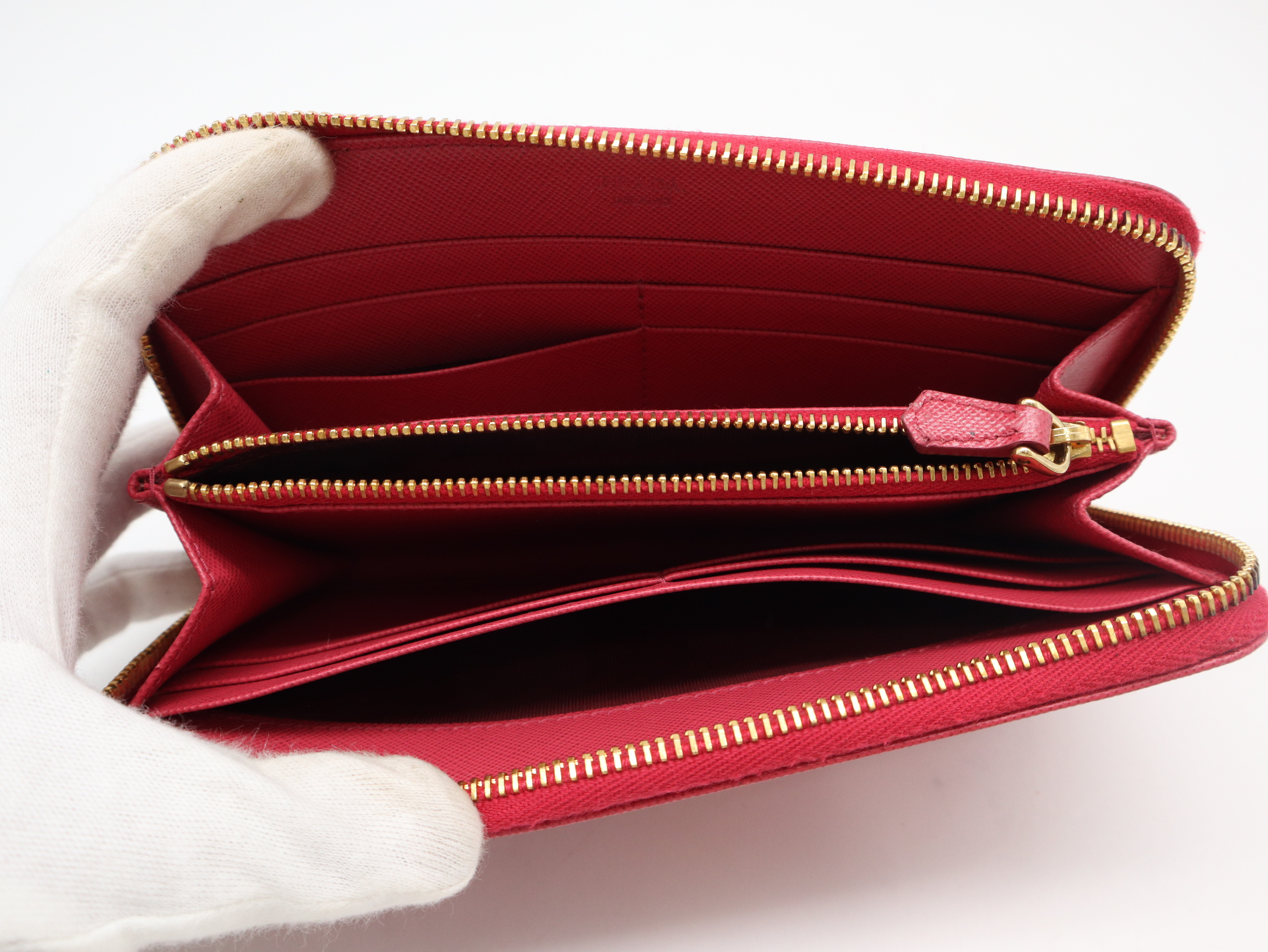 1ML506 Saffiano Leather Long Wallet, Pink, with Box — view 8