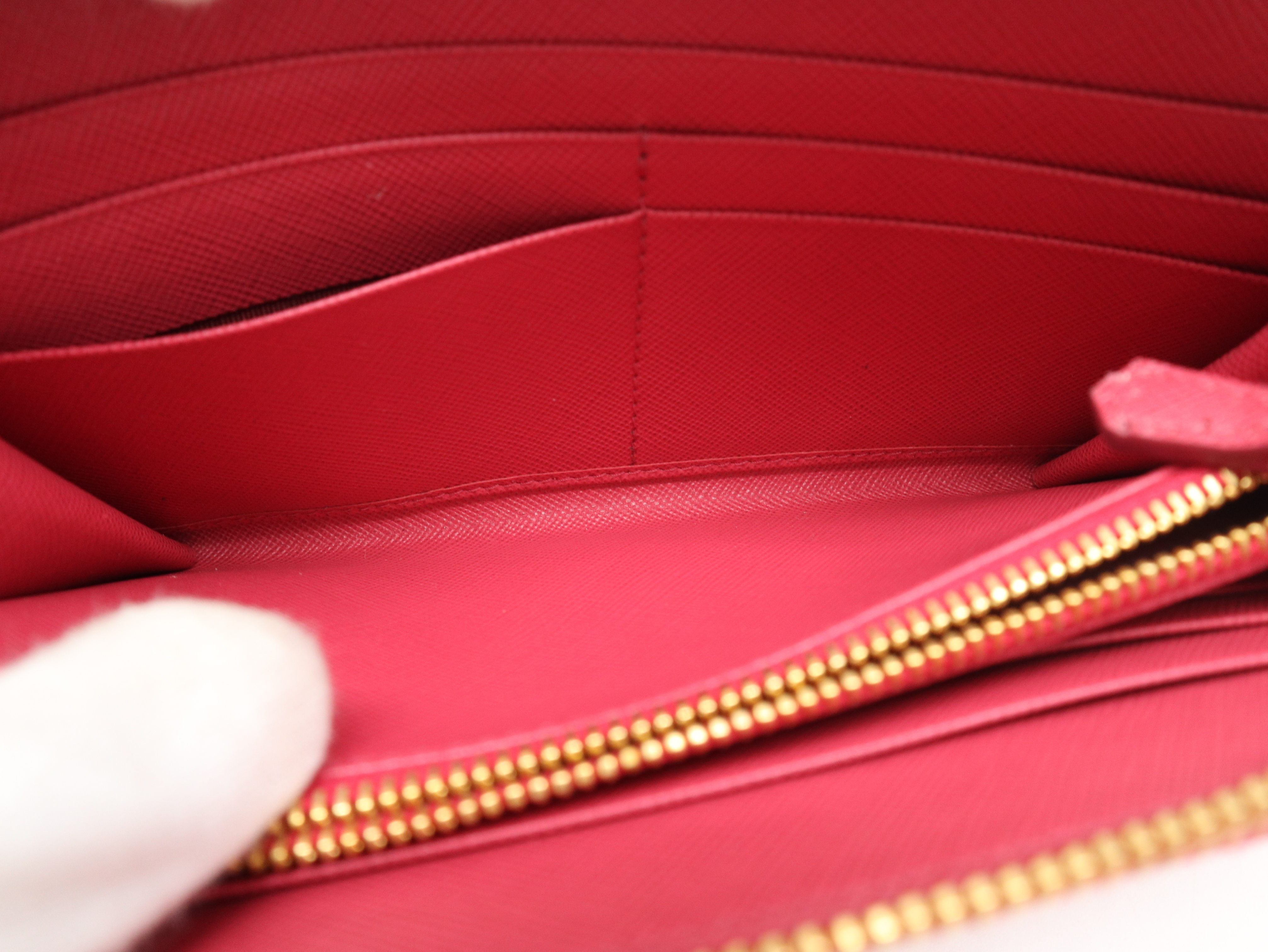 1ML506 Saffiano Leather Long Wallet, Pink, with Box — view 9
