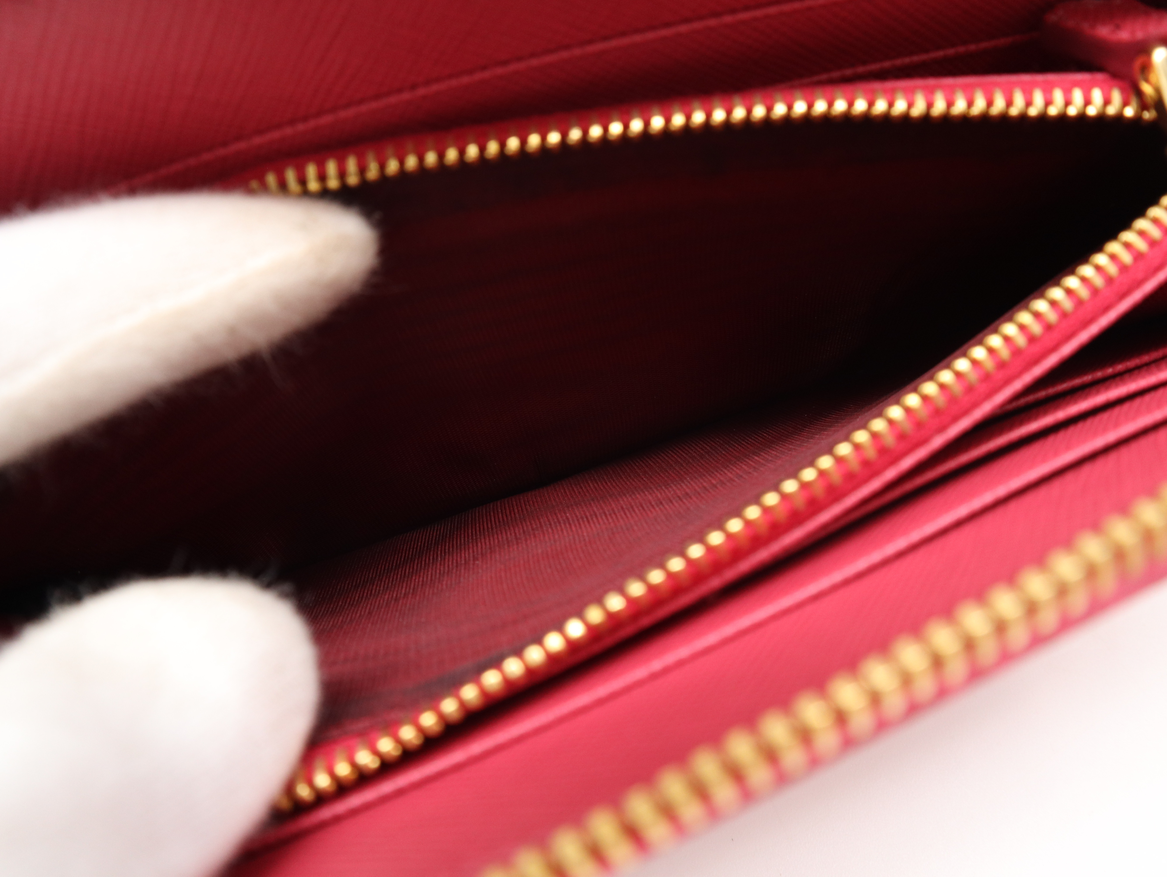1ML506 Saffiano Leather Long Wallet, Pink, with Box — view 10
