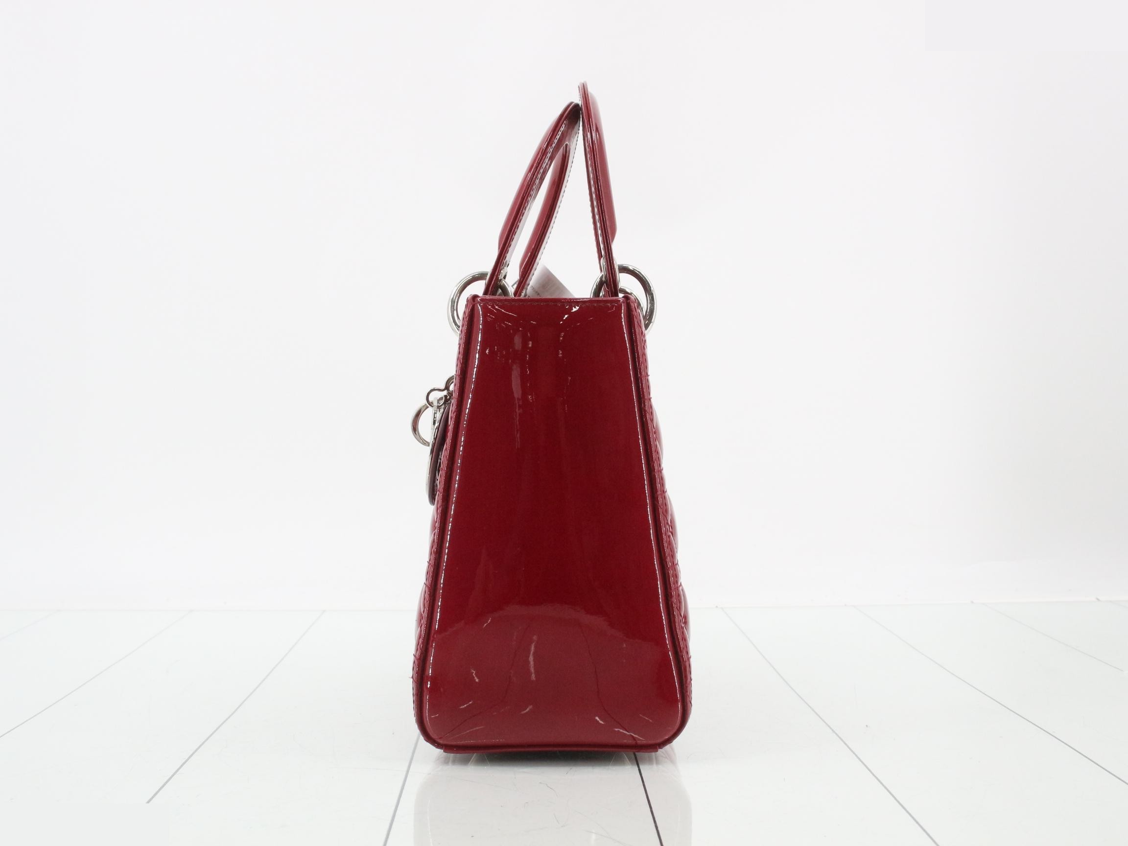 Lady Dior Cannage Enamel 2-Way Handbag — view 3