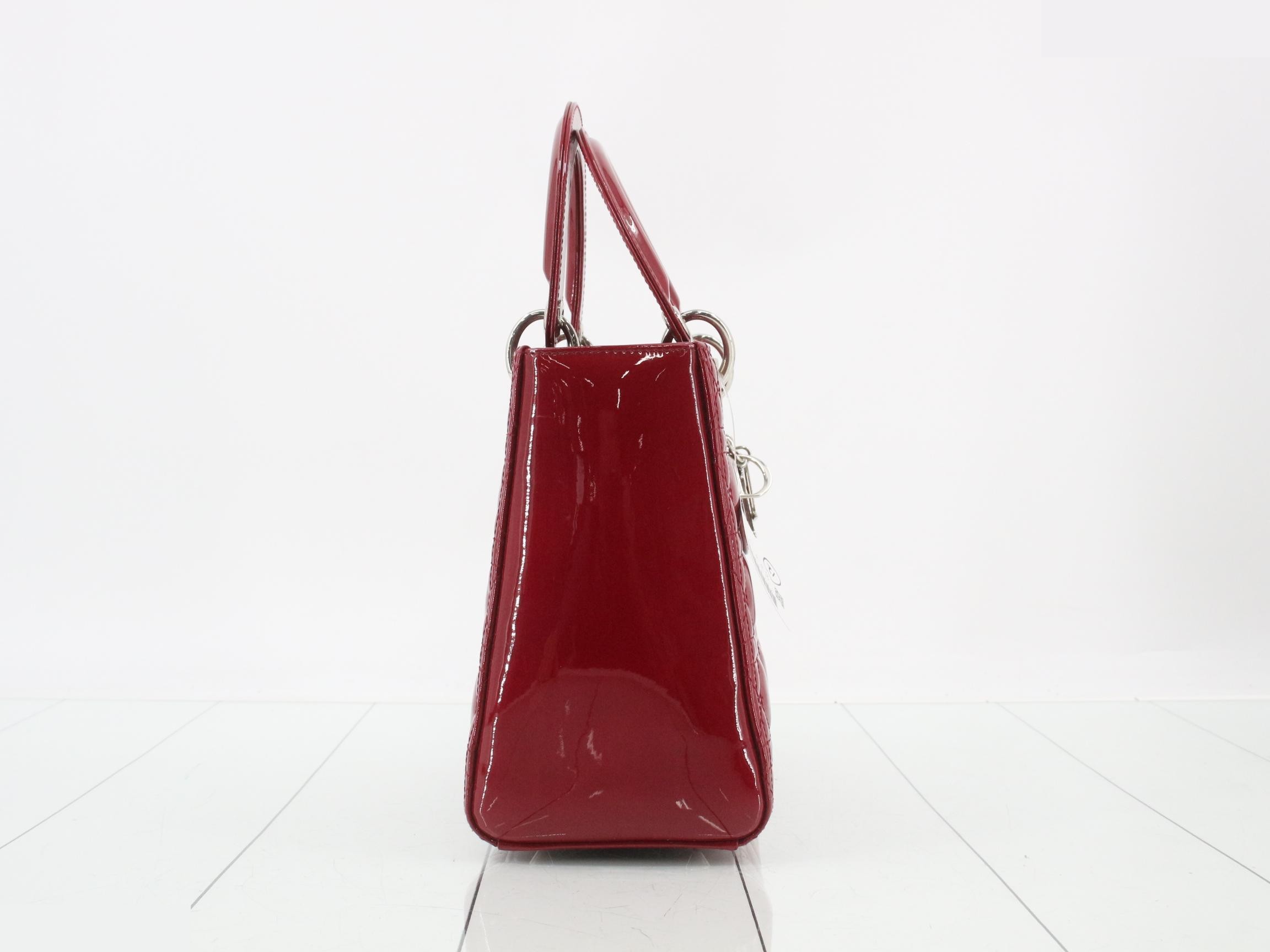 Lady Dior Cannage Enamel 2-Way Handbag — view 4
