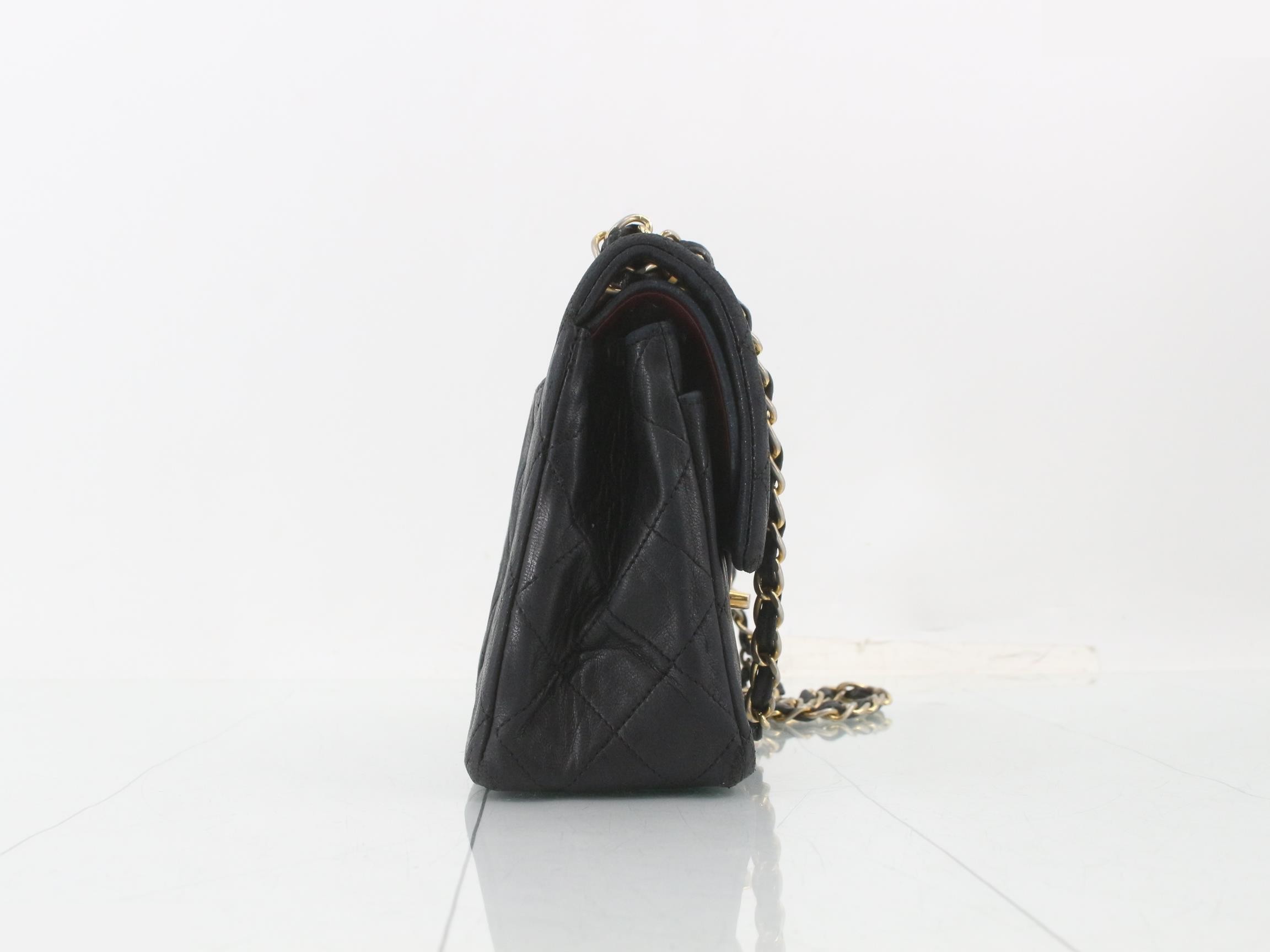 Matelassé 22 Double Flap Double Chain Shoulder Bag, Black Lambskin, Gold — view 4