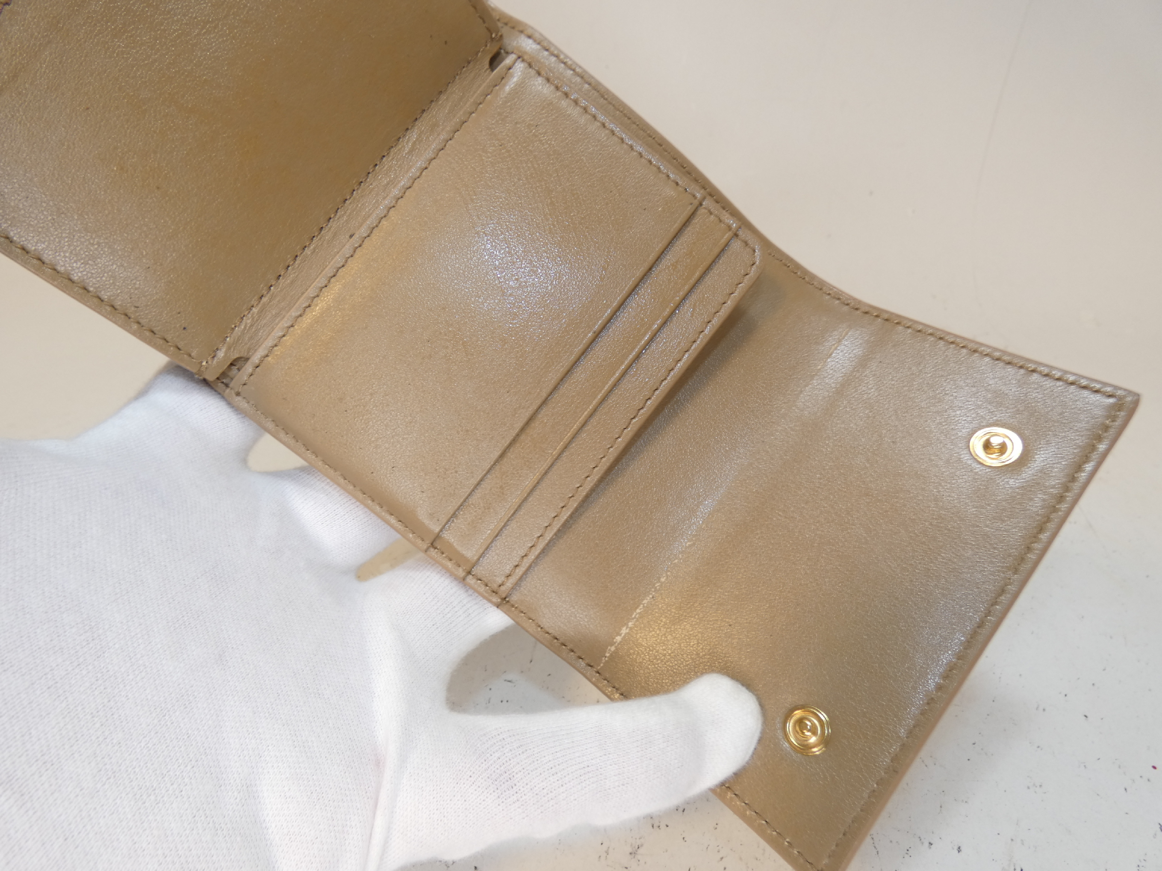 Leather Light Brown Folding Wallet — view 7