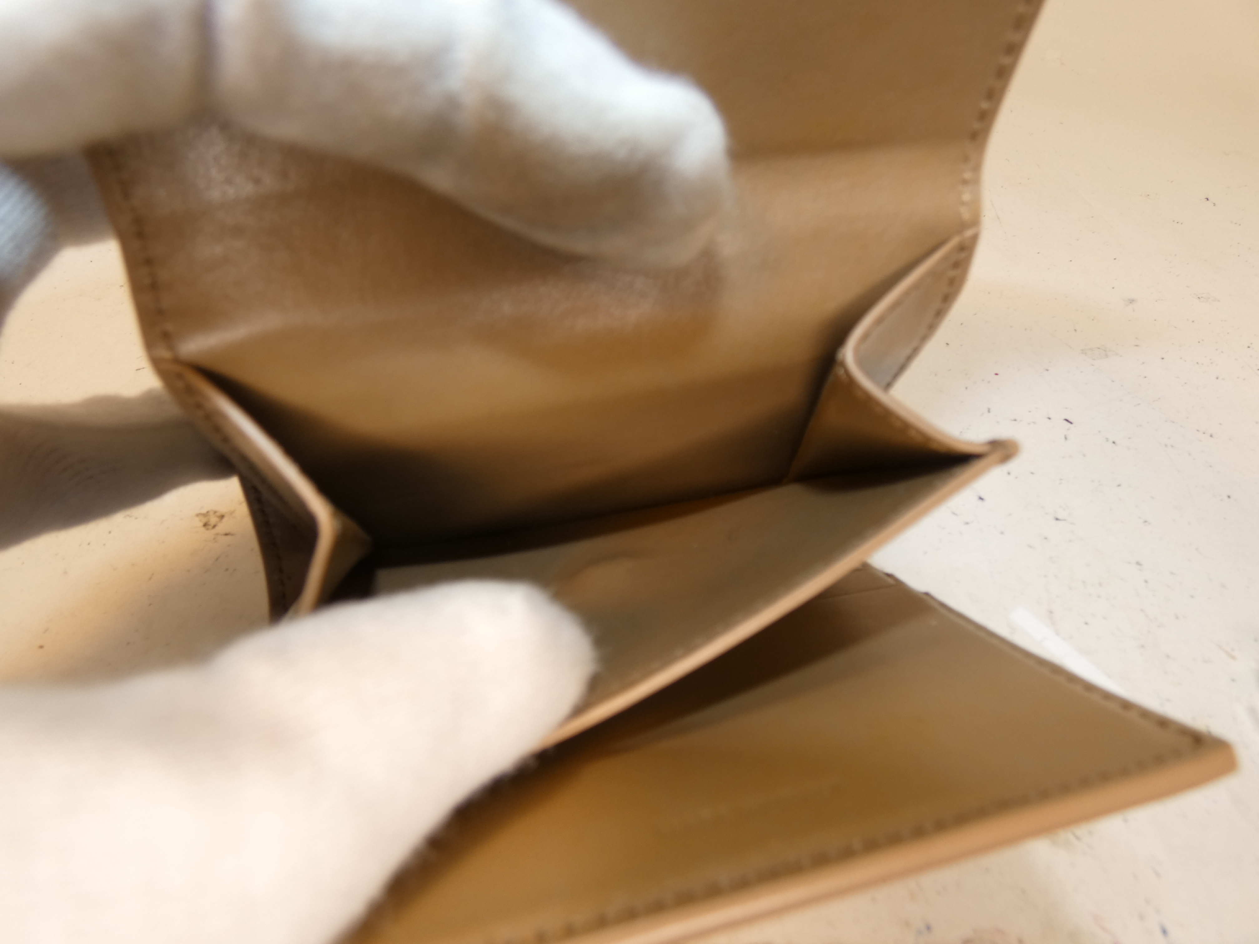 Leather Light Brown Folding Wallet — view 8