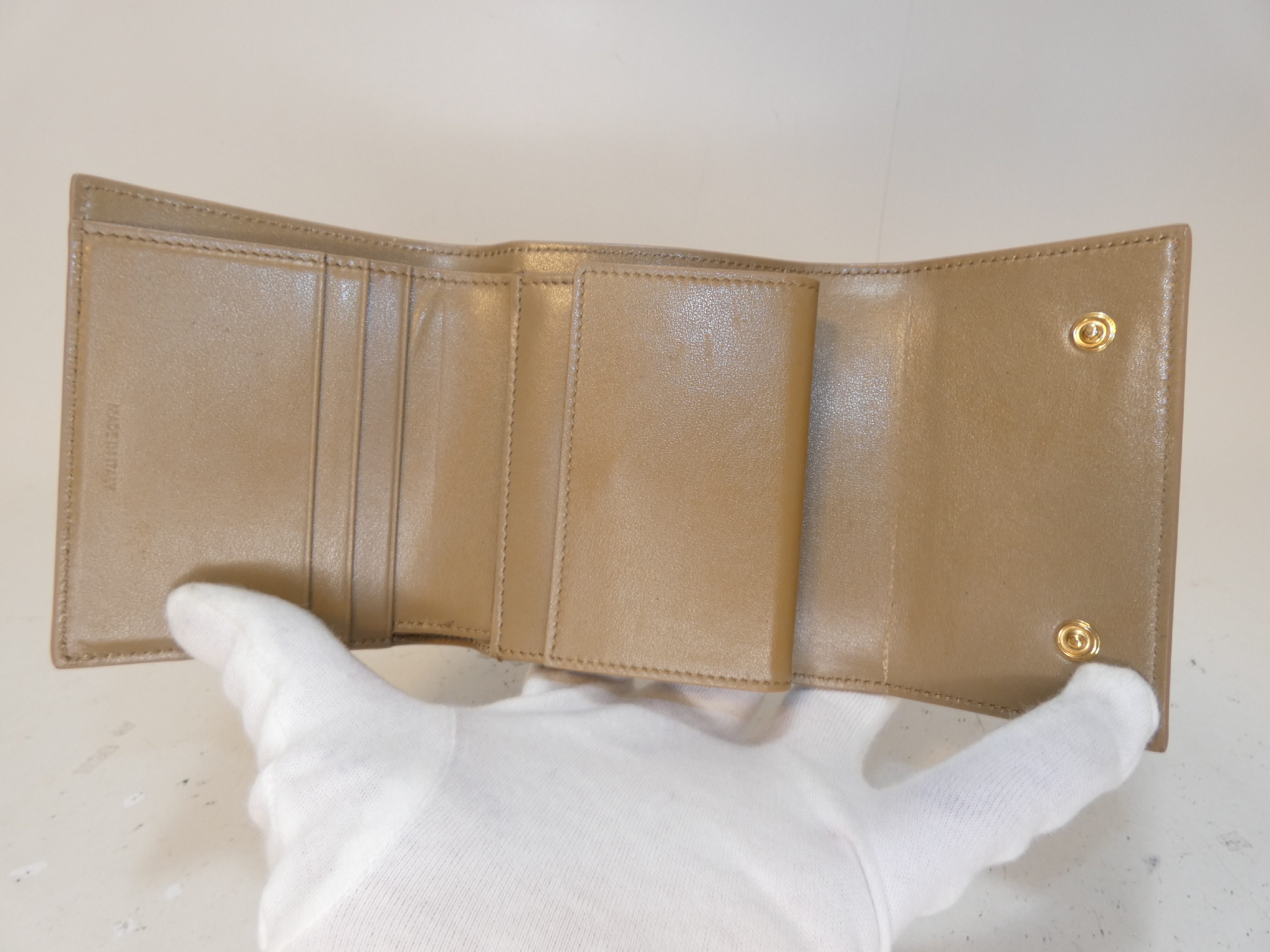 Leather Light Brown Folding Wallet — view 10