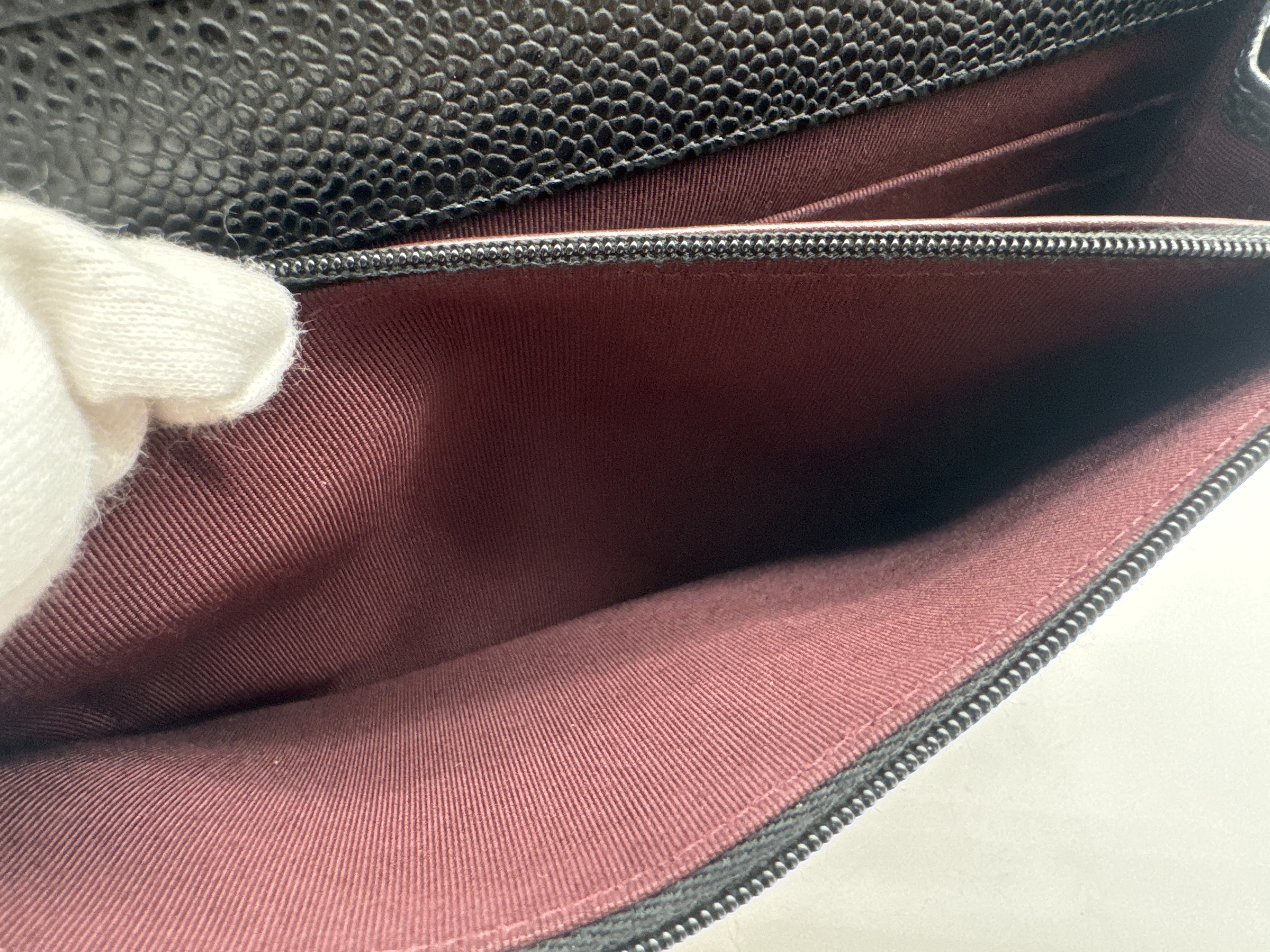 Caviar Skin Black Shoulder Bag — view 12