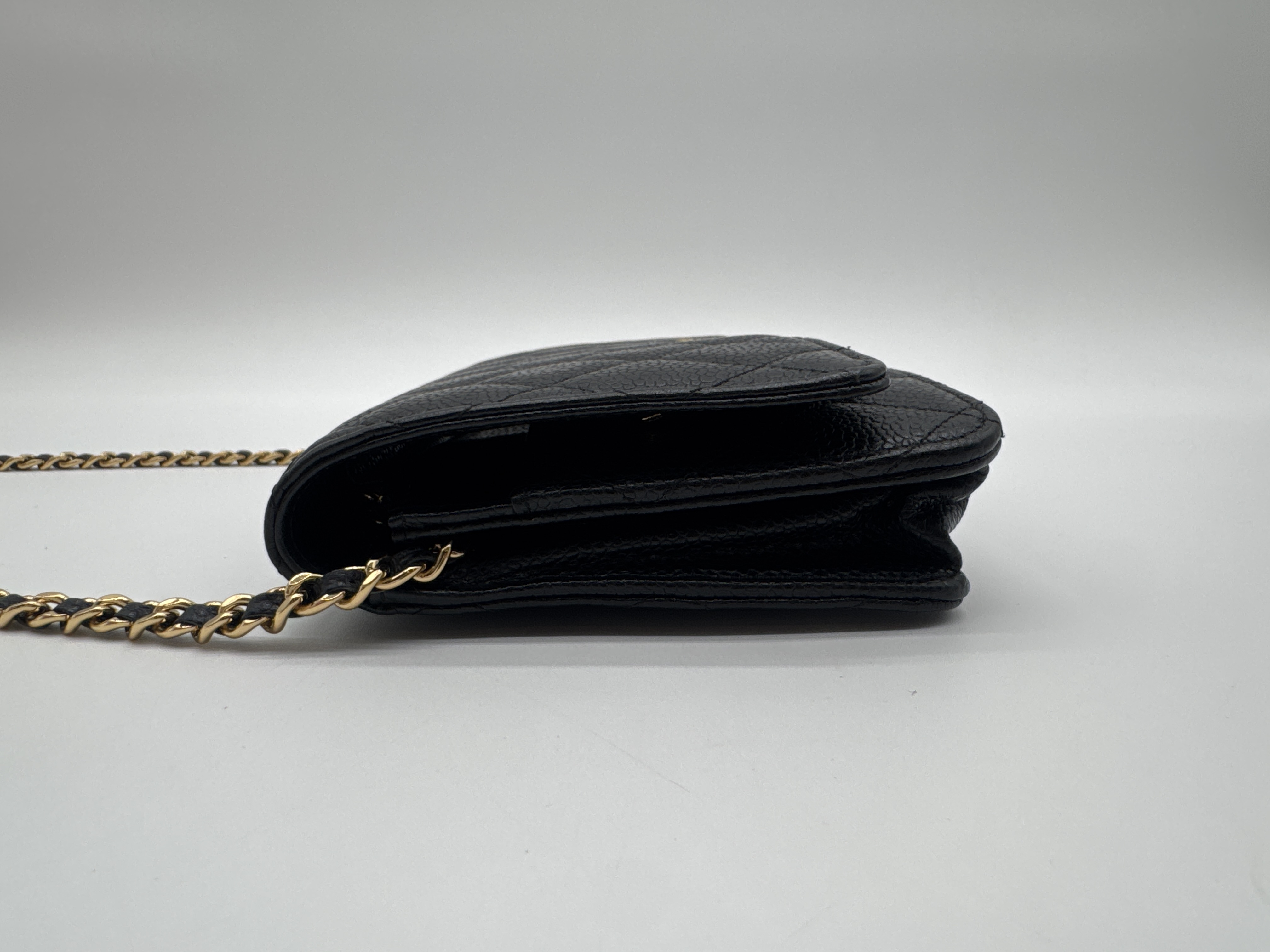 Caviar Skin Black Shoulder Bag — view 4