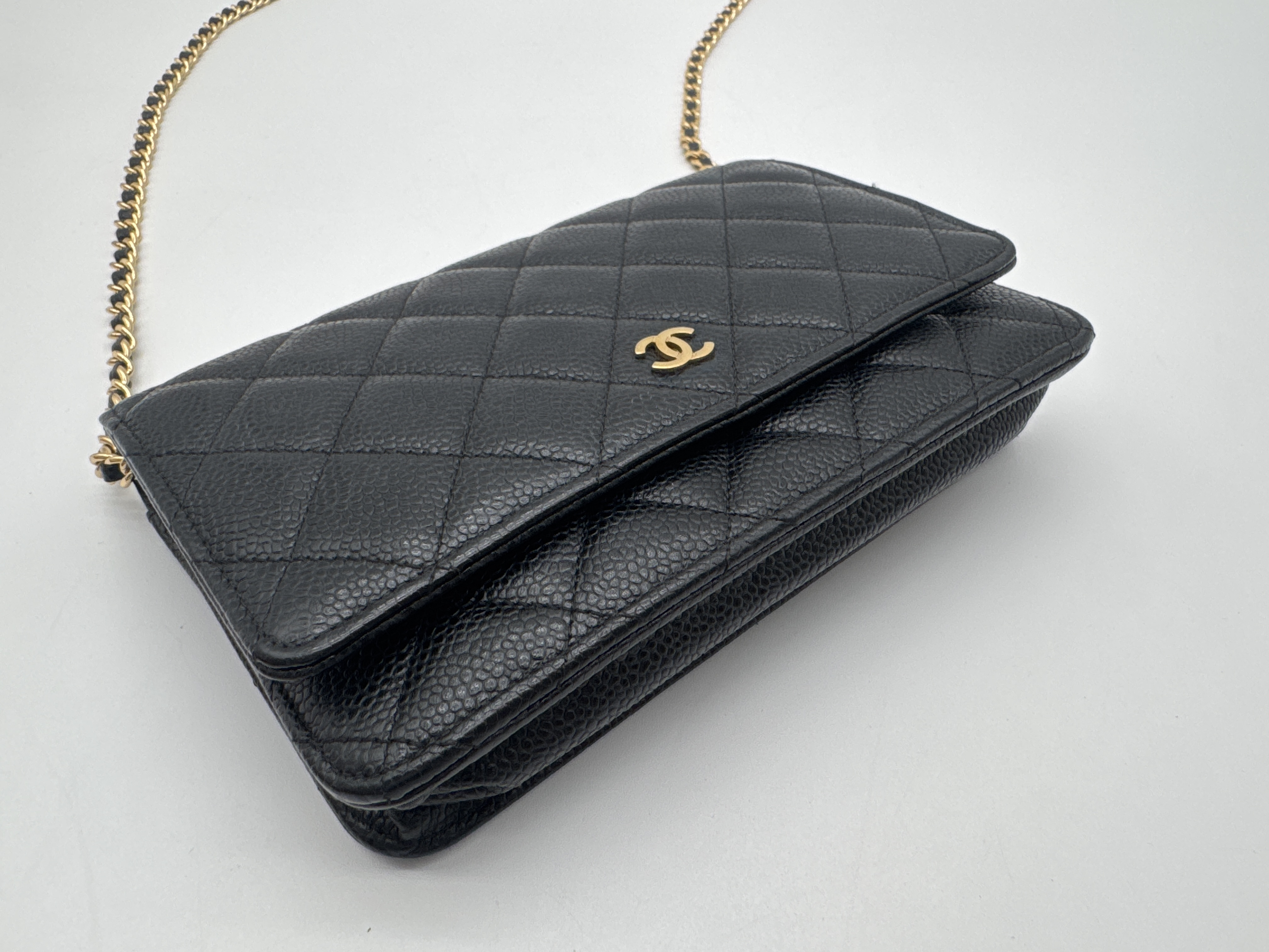 Caviar Skin Black Shoulder Bag — view 6