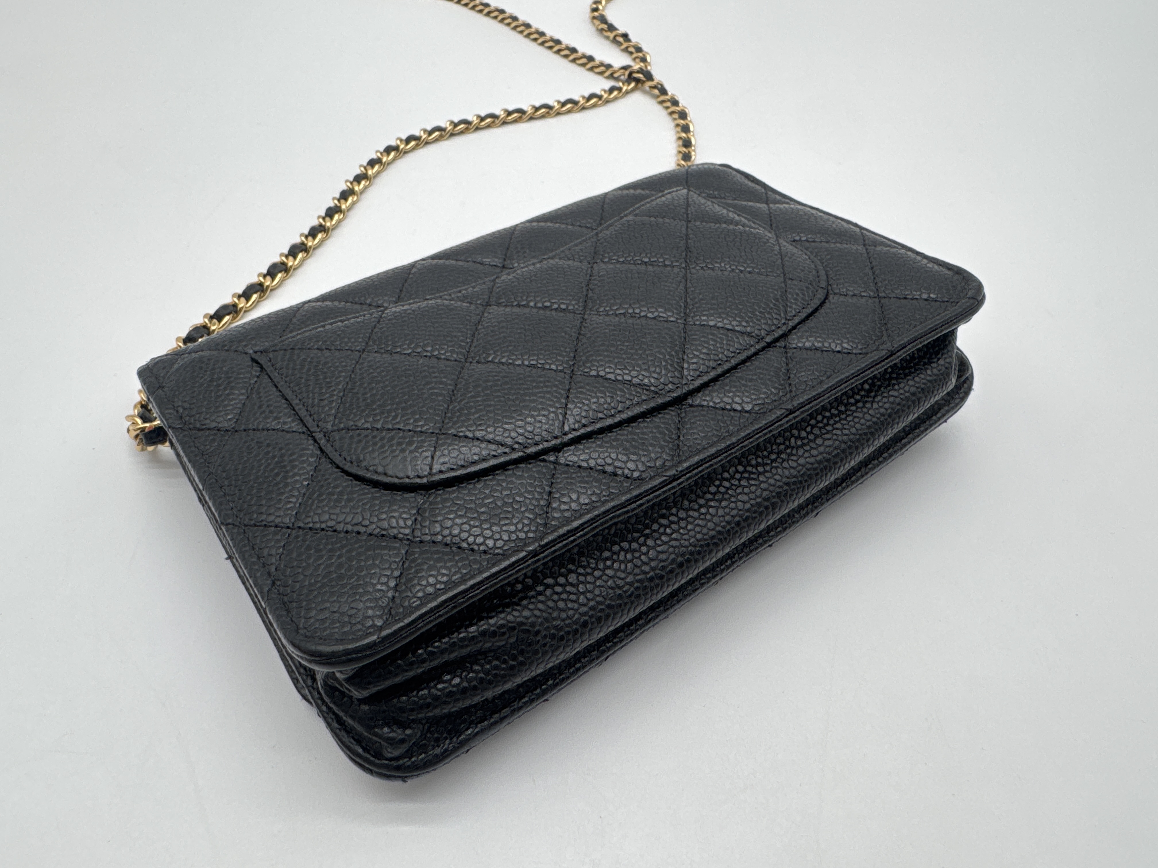 Caviar Skin Black Shoulder Bag — view 7
