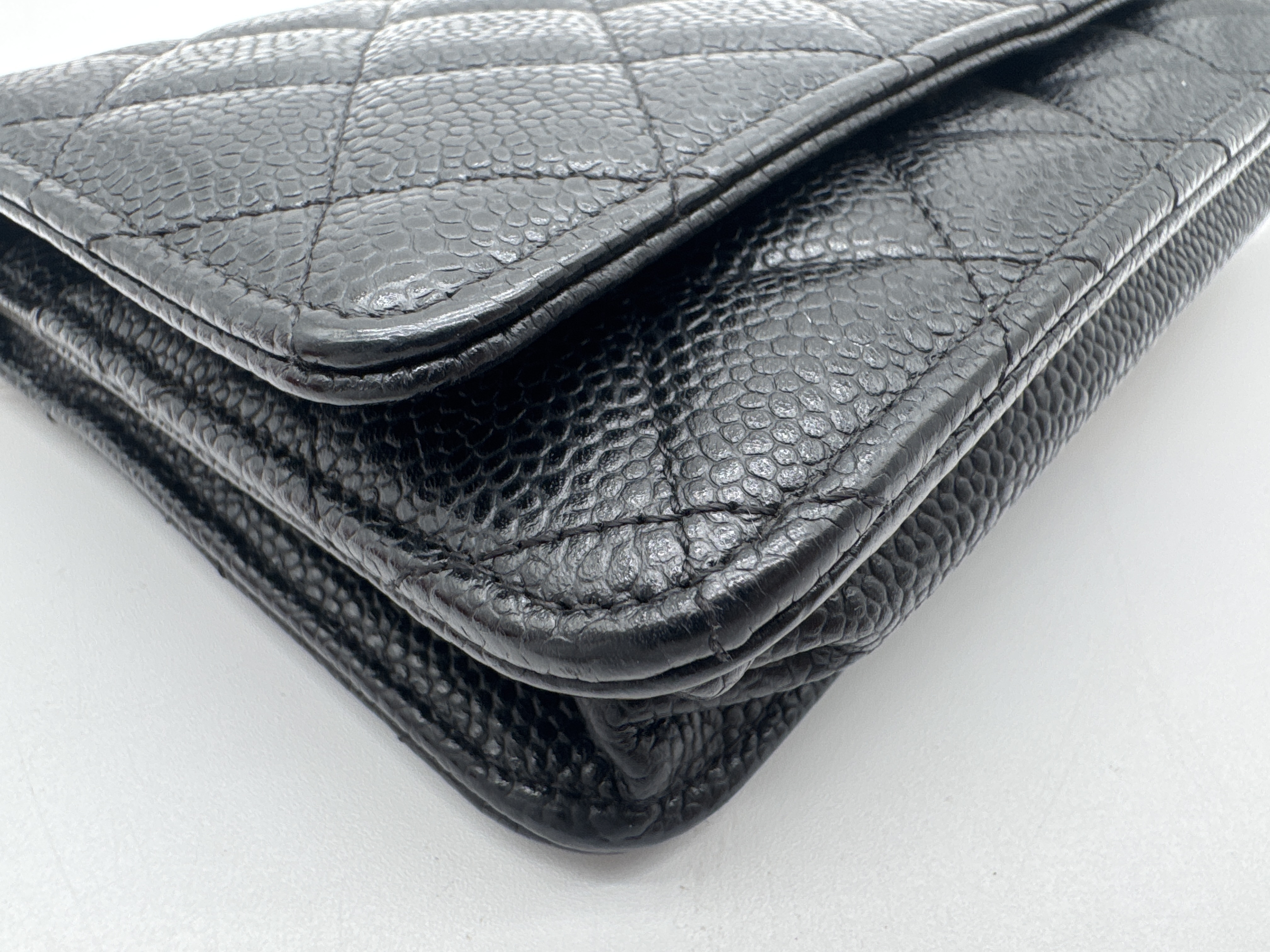 Caviar Skin Black Shoulder Bag — view 8