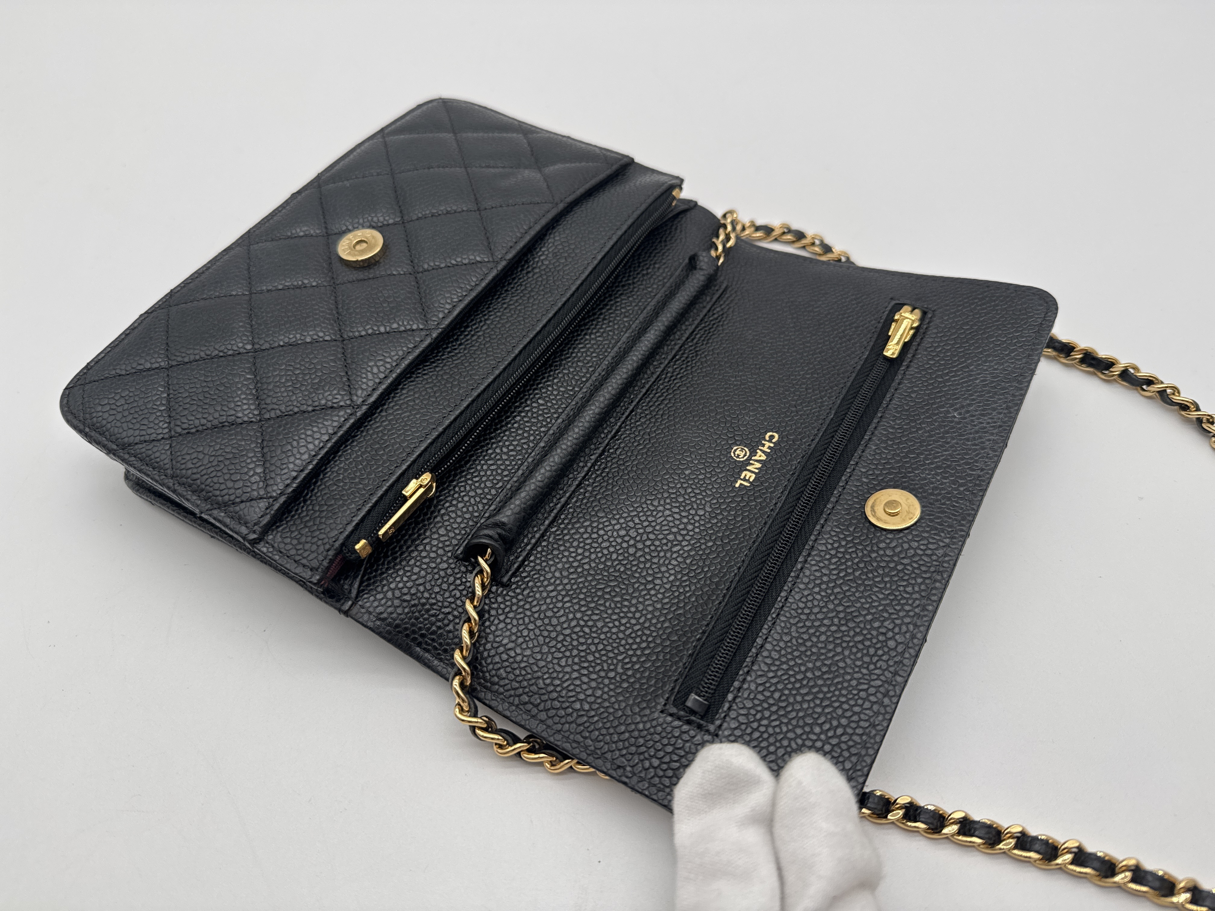 Caviar Skin Black Shoulder Bag — view 10