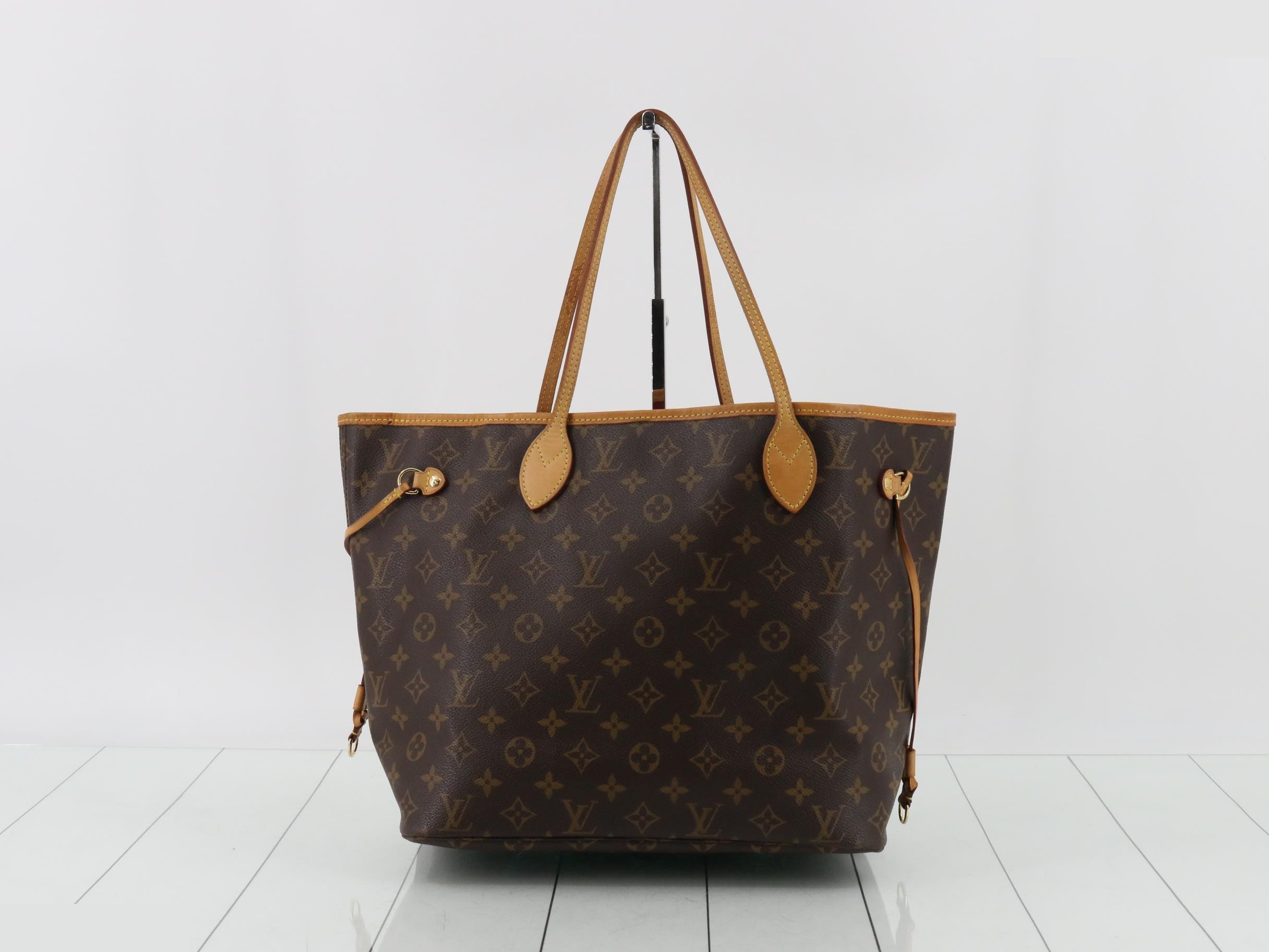 Monogram Neverfull MM Cerise Tote Bag with Pouch — view 2