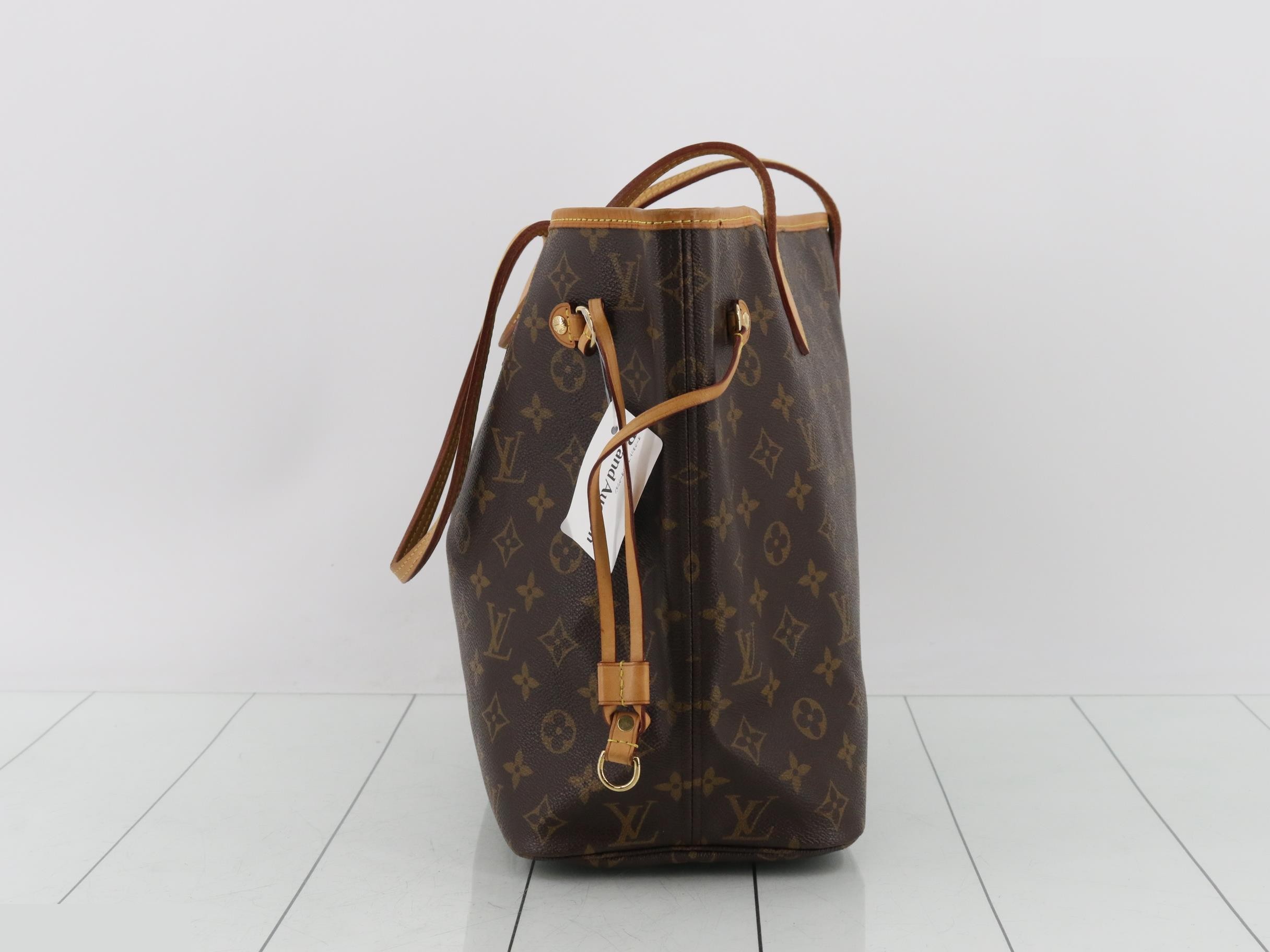 Monogram Neverfull MM Cerise Tote Bag with Pouch — view 3