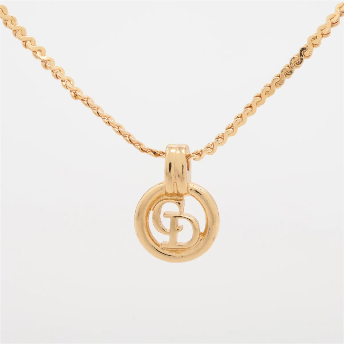 CD logo necklace, GP gold,