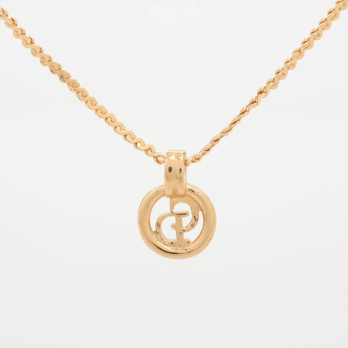 CD logo necklace, GP gold, — view 2