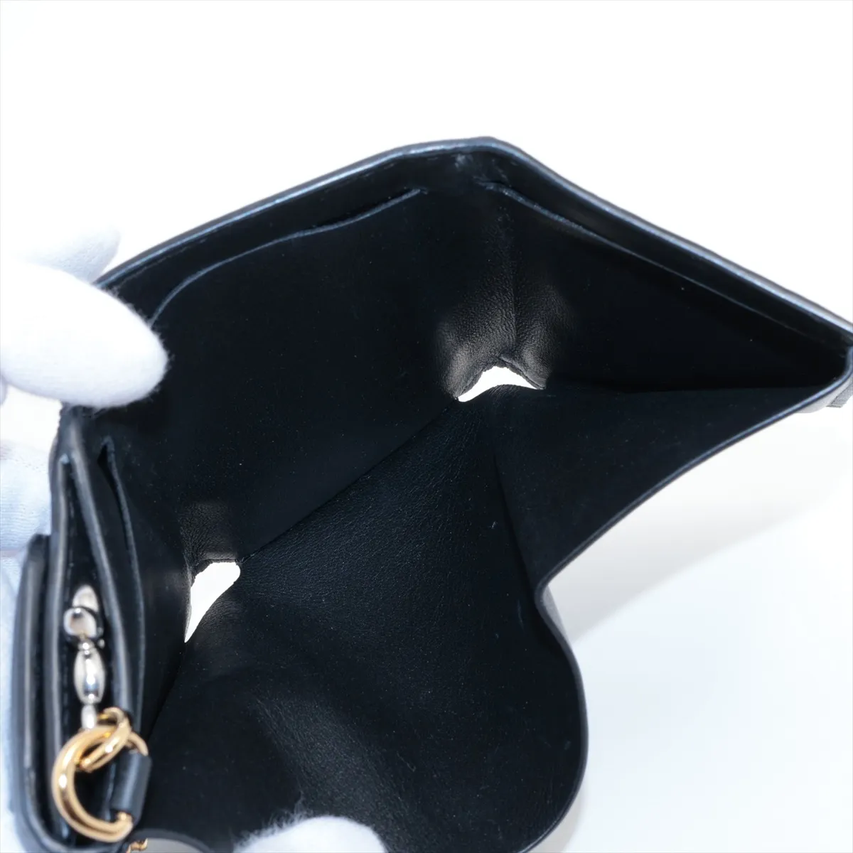 LV Bloom Mini Trifold Wallet M15081 Black Compact Wallet RFID Detected — view 6