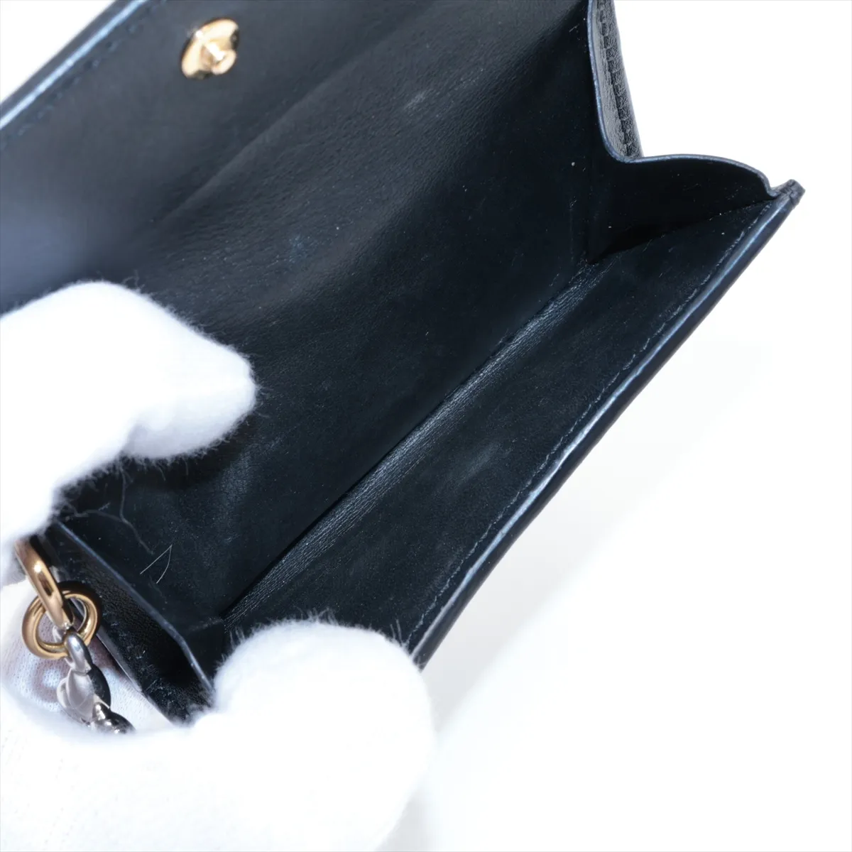 LV Bloom Mini Trifold Wallet M15081 Black Compact Wallet RFID Detected — view 7
