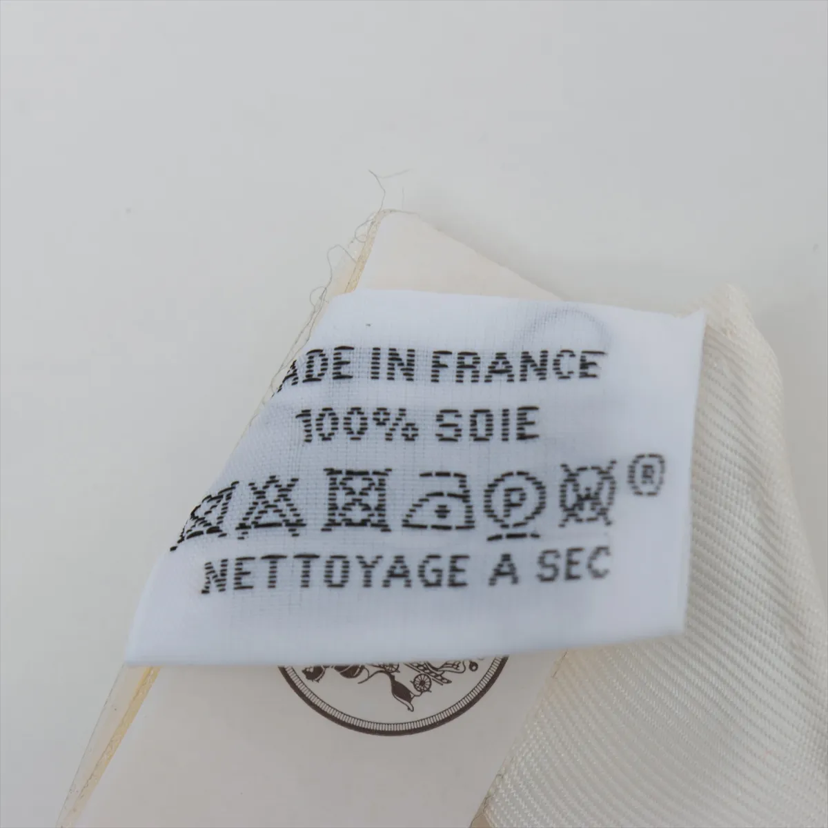 Carre 90 RIDES DE GALA EN FLEURS (Brides de Gala en Fleurs) Scarf, Silk, Blue Glacier, Slightly Snagged, with Paper Tag. — view 7