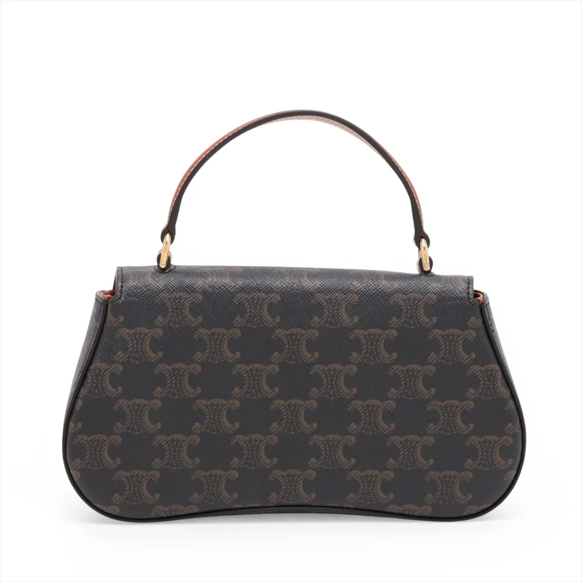 Triomphe Teen Laura PVC x Leather 2-Way Handbag Brown — view 2