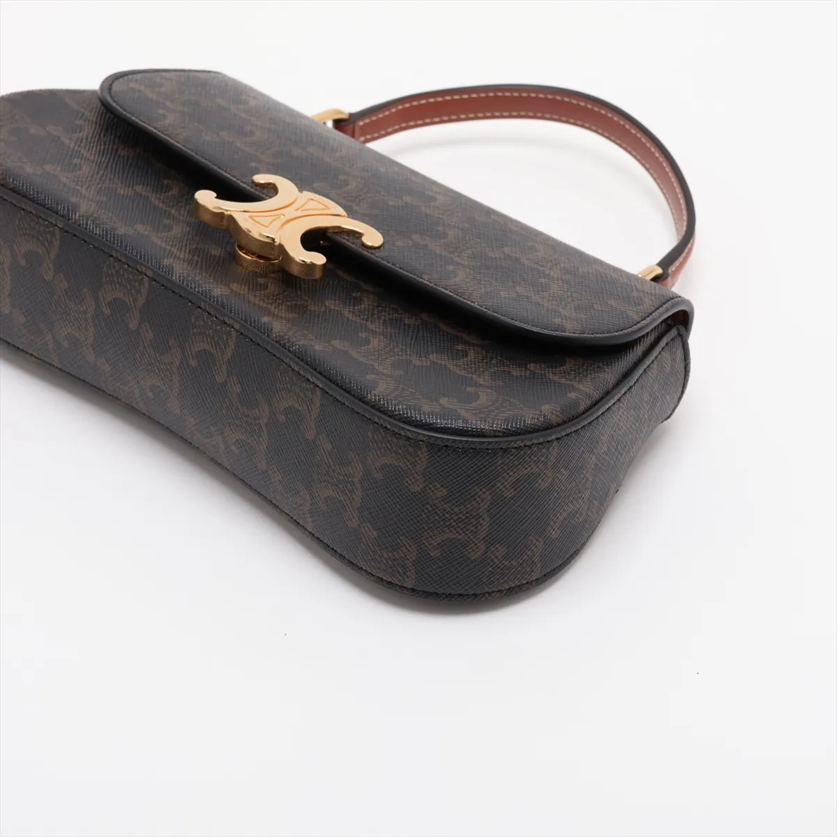 Triomphe Teen Laura PVC x Leather 2-Way Handbag Brown — view 3