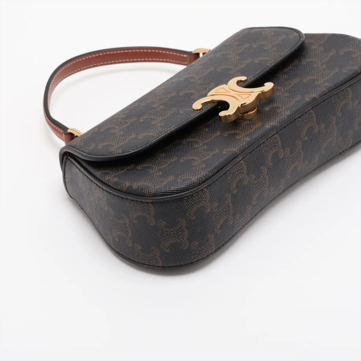 Triomphe Teen Laura PVC x Leather 2-Way Handbag Brown — view 4