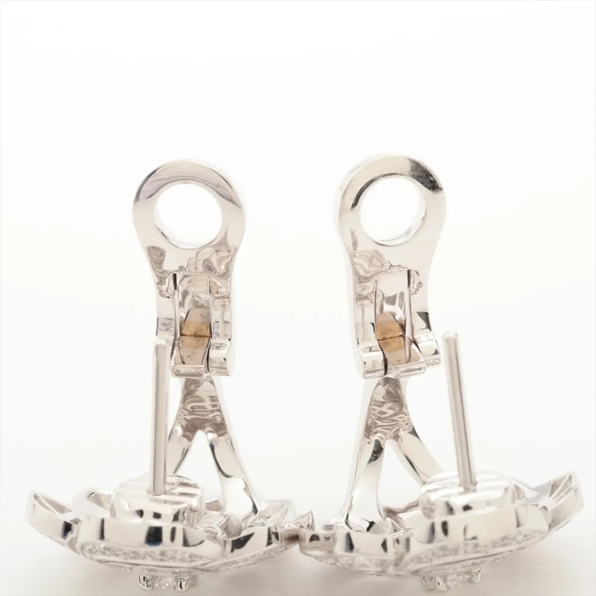 Camellia Diamond Earrings 750(WG) 7.7g EV9369 J12072 — view 4