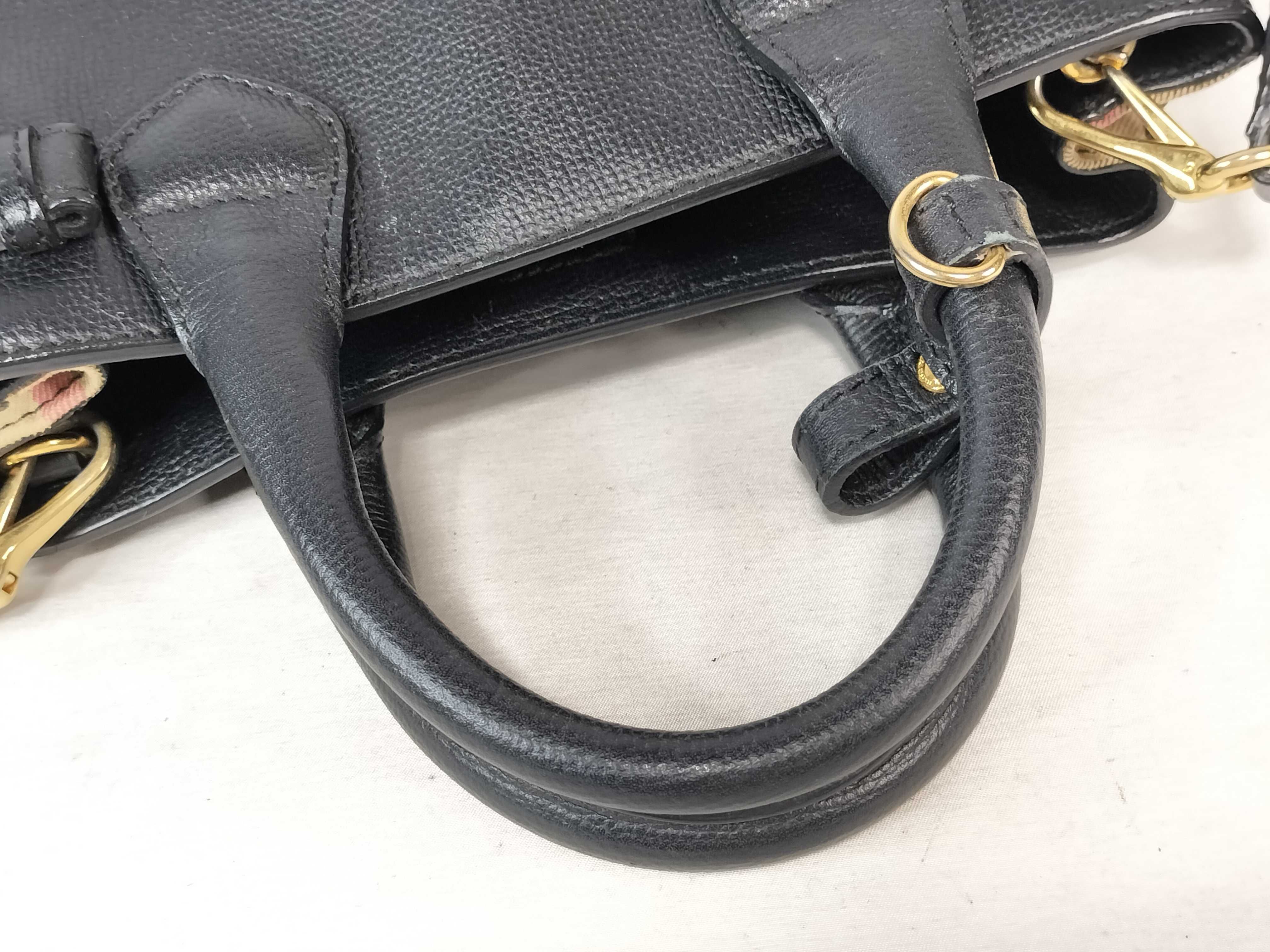 Leather Check 2-Way Handbag — view 3