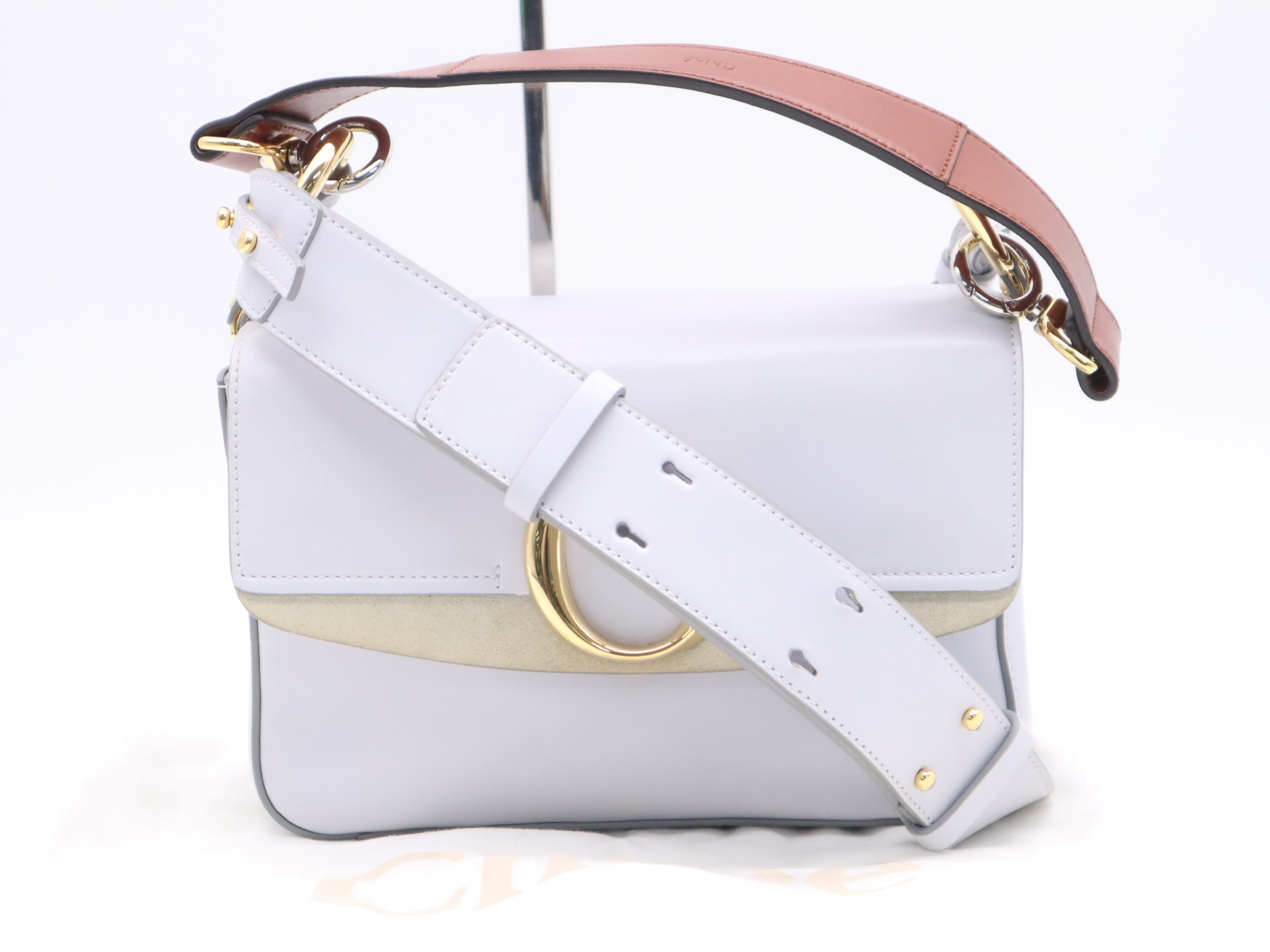Leather C Mini Bag, Blue, Gold Hardware, with Shoulder Strap and Dust Bag, Handbag