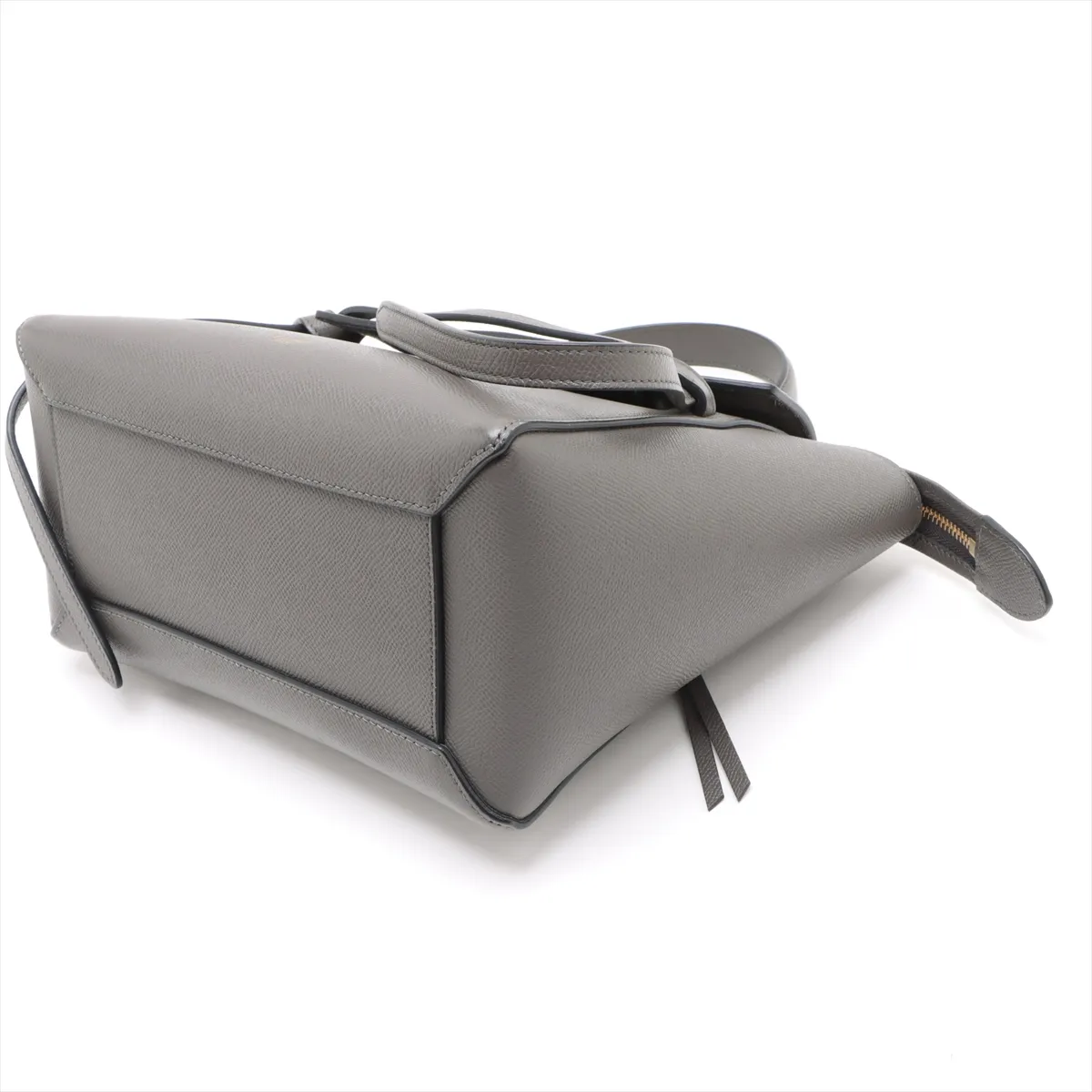 Belt Bag Micro Leather 2-Way Handbag, Gray — view 3