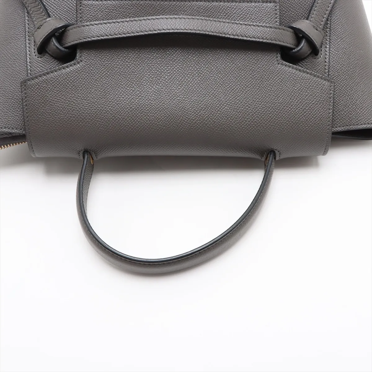 Belt Bag Micro Leather 2-Way Handbag, Gray — view 5