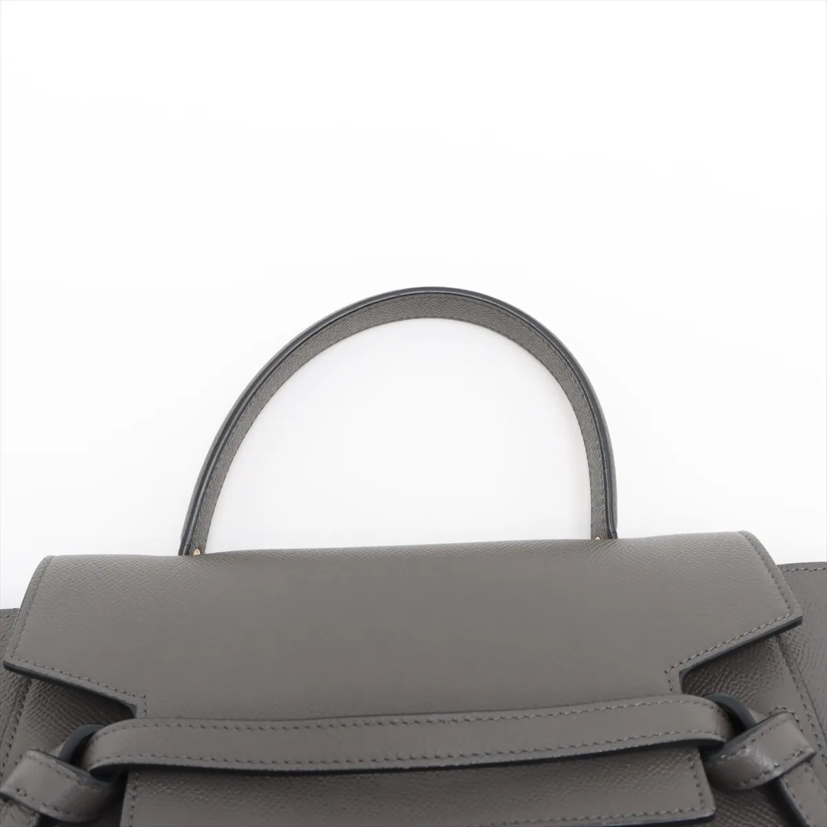Belt Bag Micro Leather 2-Way Handbag, Gray — view 6