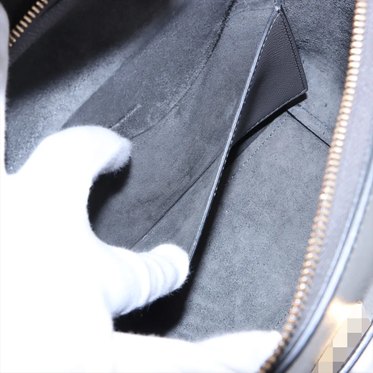 Belt Bag Micro Leather 2-Way Handbag, Gray — view 9