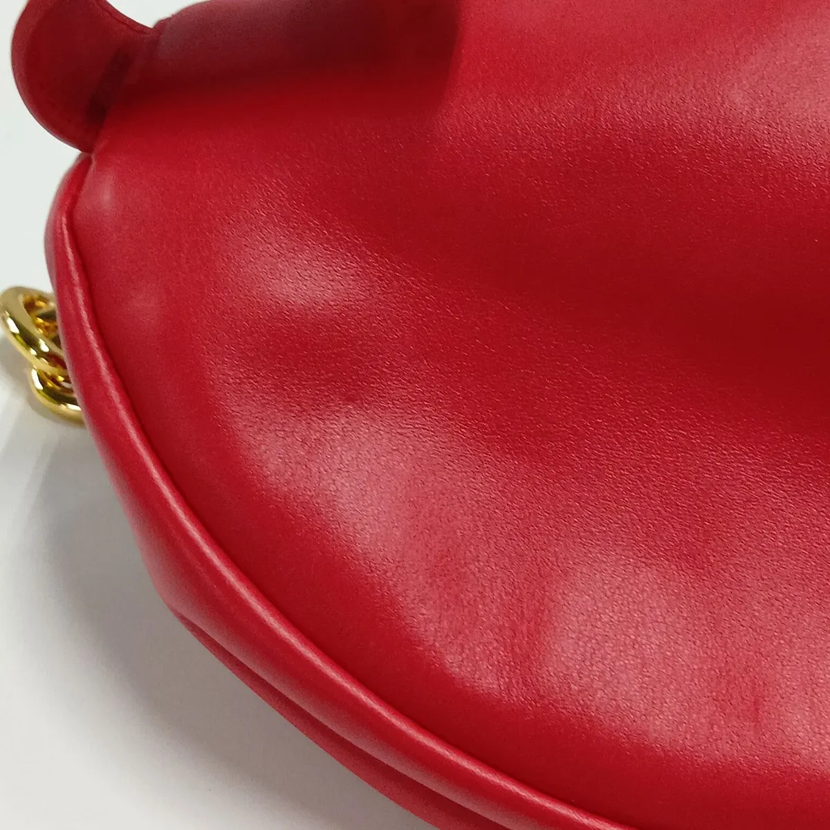The Chain Pouch Leather Chain Shoulder Bag Red — view 9