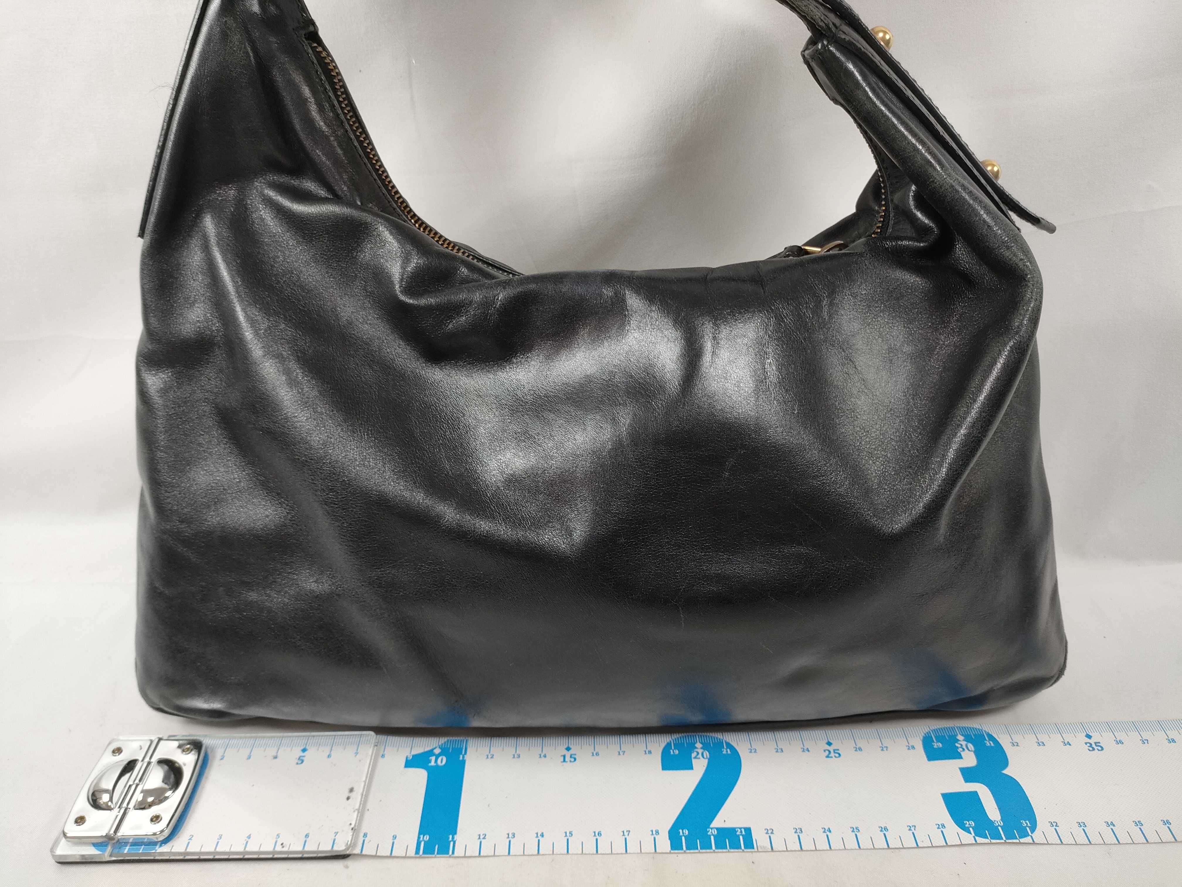 Horsebit Leather Shoulder Bag, Black, 115867 (Shoulder Bag) — view 2