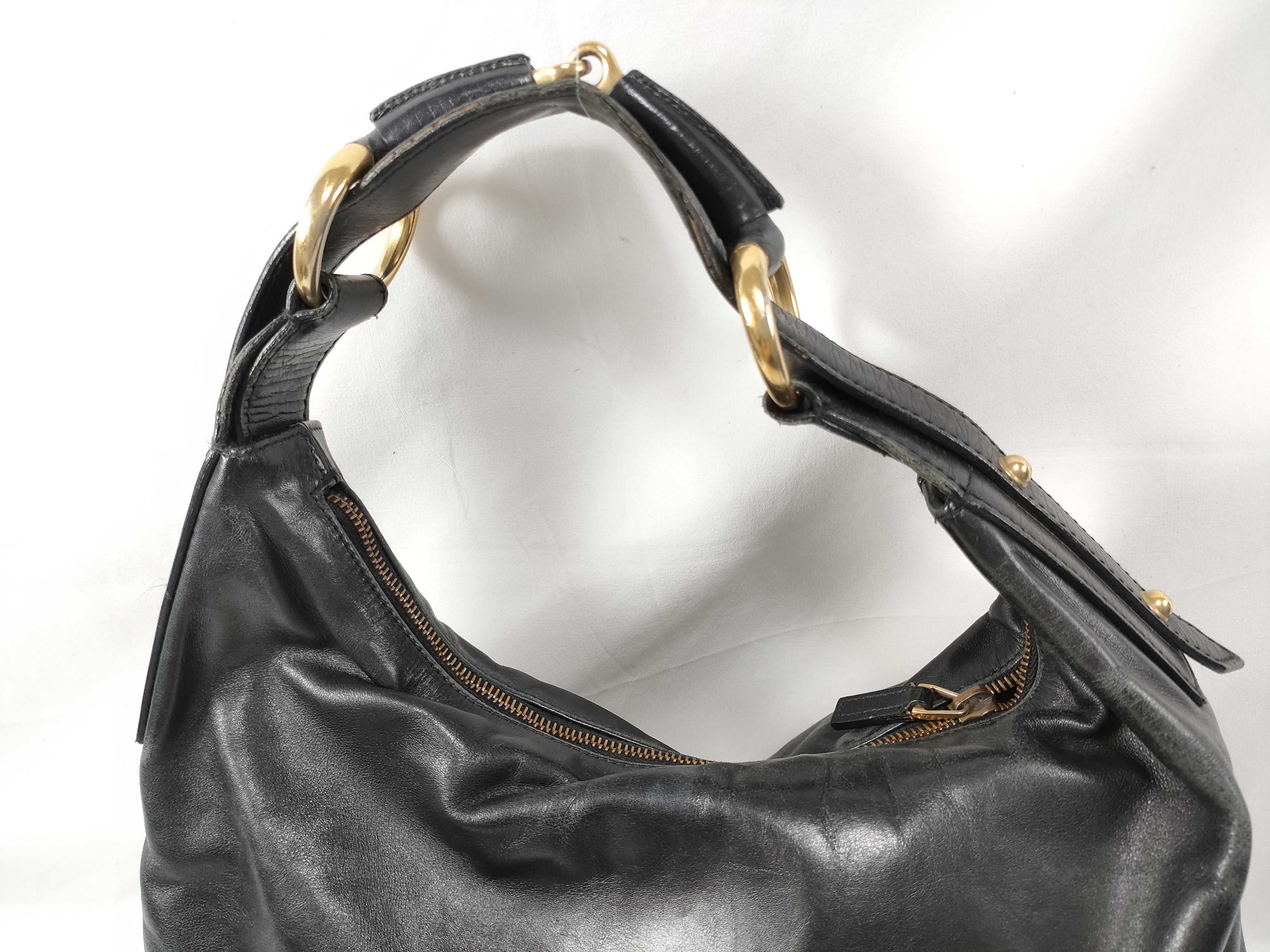 Horsebit Leather Shoulder Bag, Black, 115867 (Shoulder Bag) — view 3