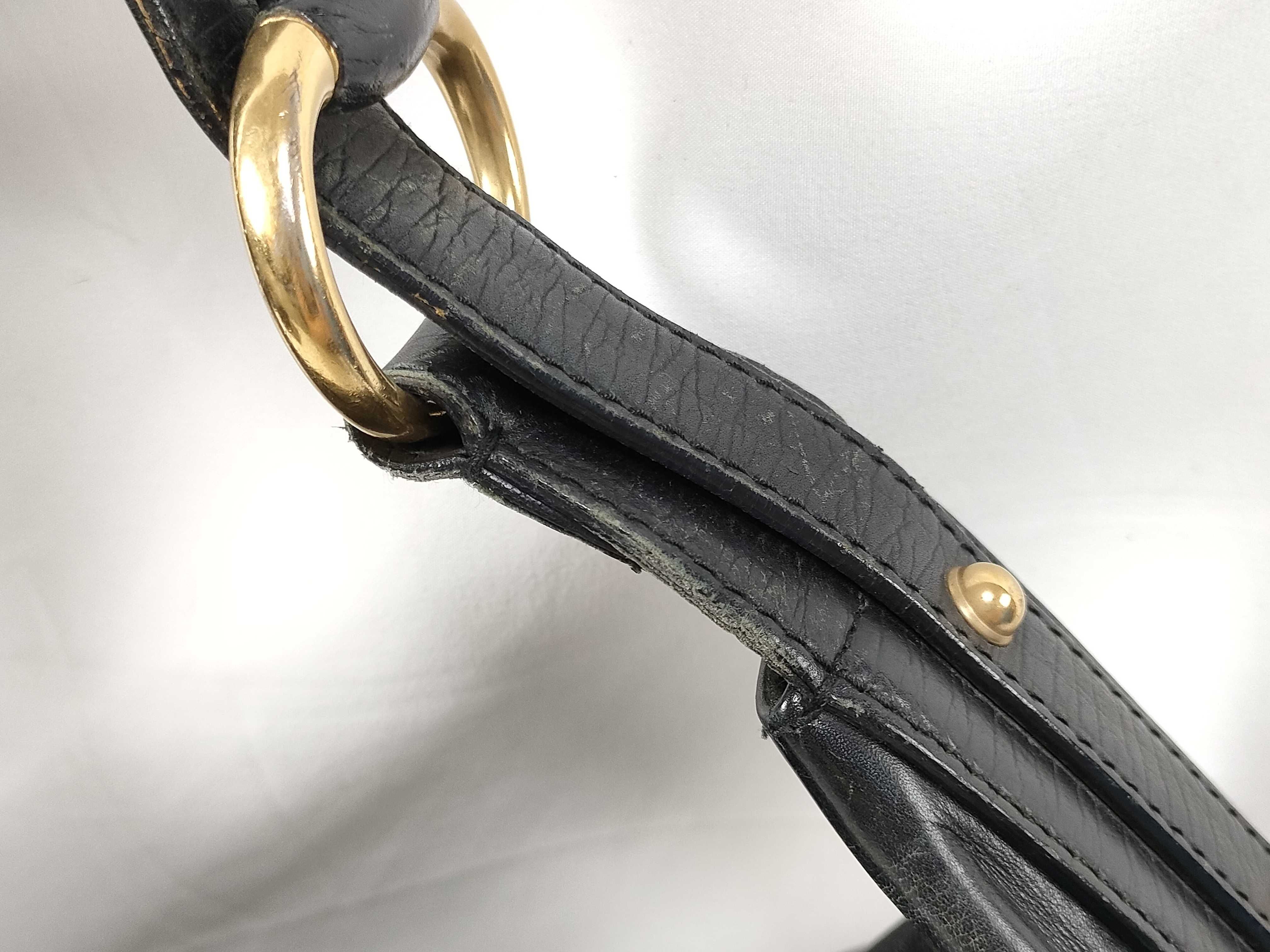 Horsebit Leather Shoulder Bag, Black, 115867 (Shoulder Bag) — view 4
