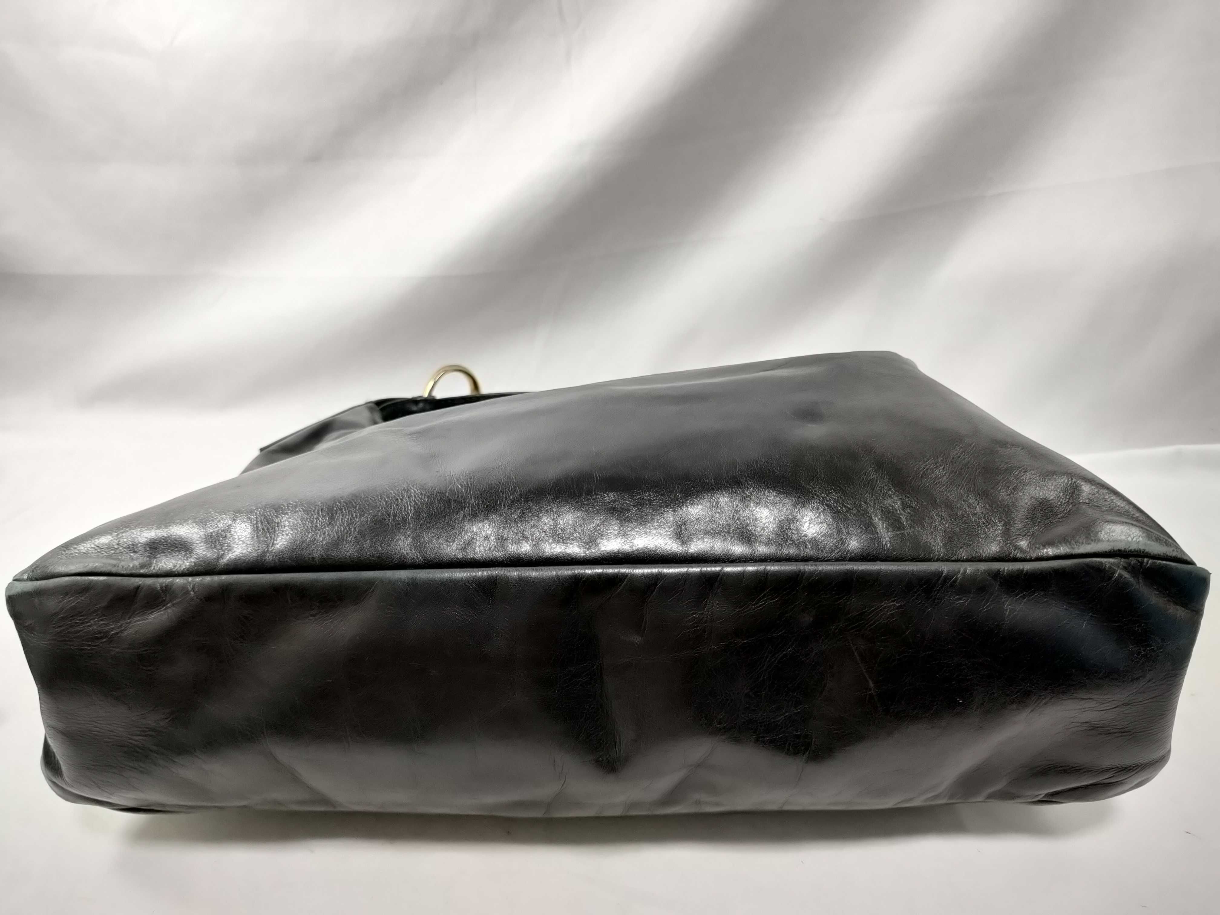 Horsebit Leather Shoulder Bag, Black, 115867 (Shoulder Bag) — view 8