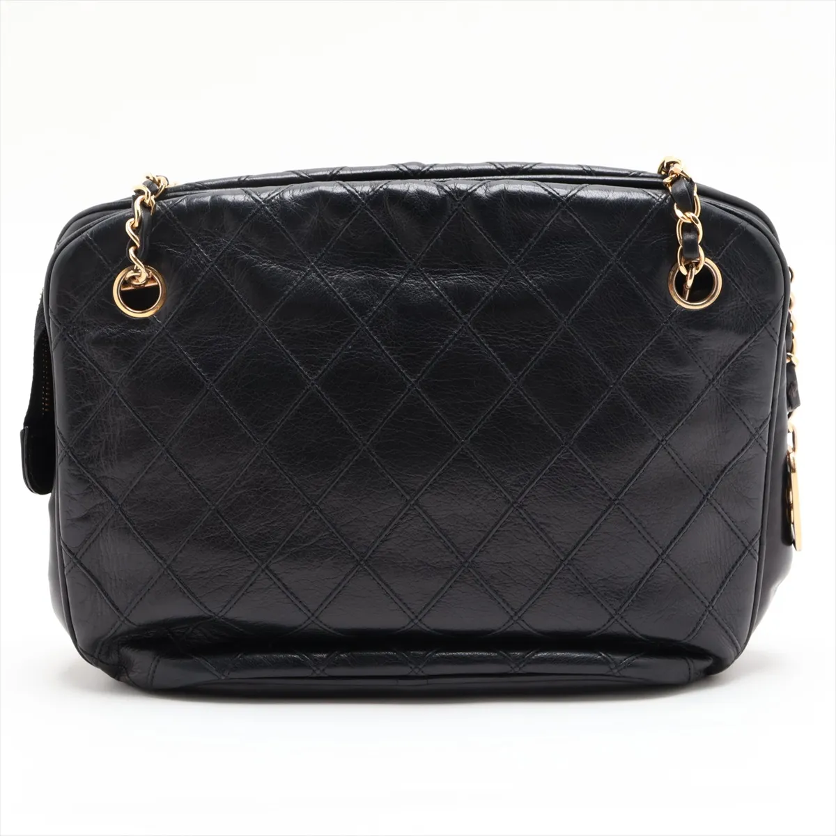Bicolore Lambskin Chain Shoulder Bag, Black with Gold Hardware, Item No. 1133672 — view 2