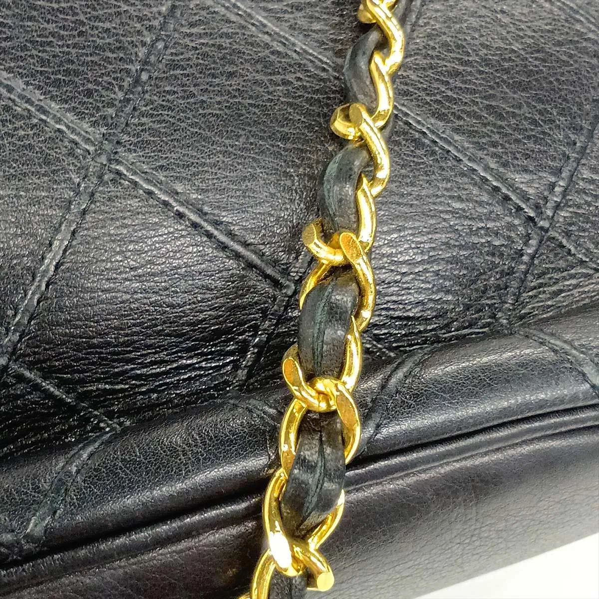 Bicolore Lambskin Chain Shoulder Bag, Black with Gold Hardware, Item No. 1133672 — view 14