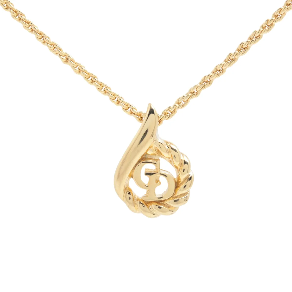 CD logo necklace, GP gold. Shows signs of wear,