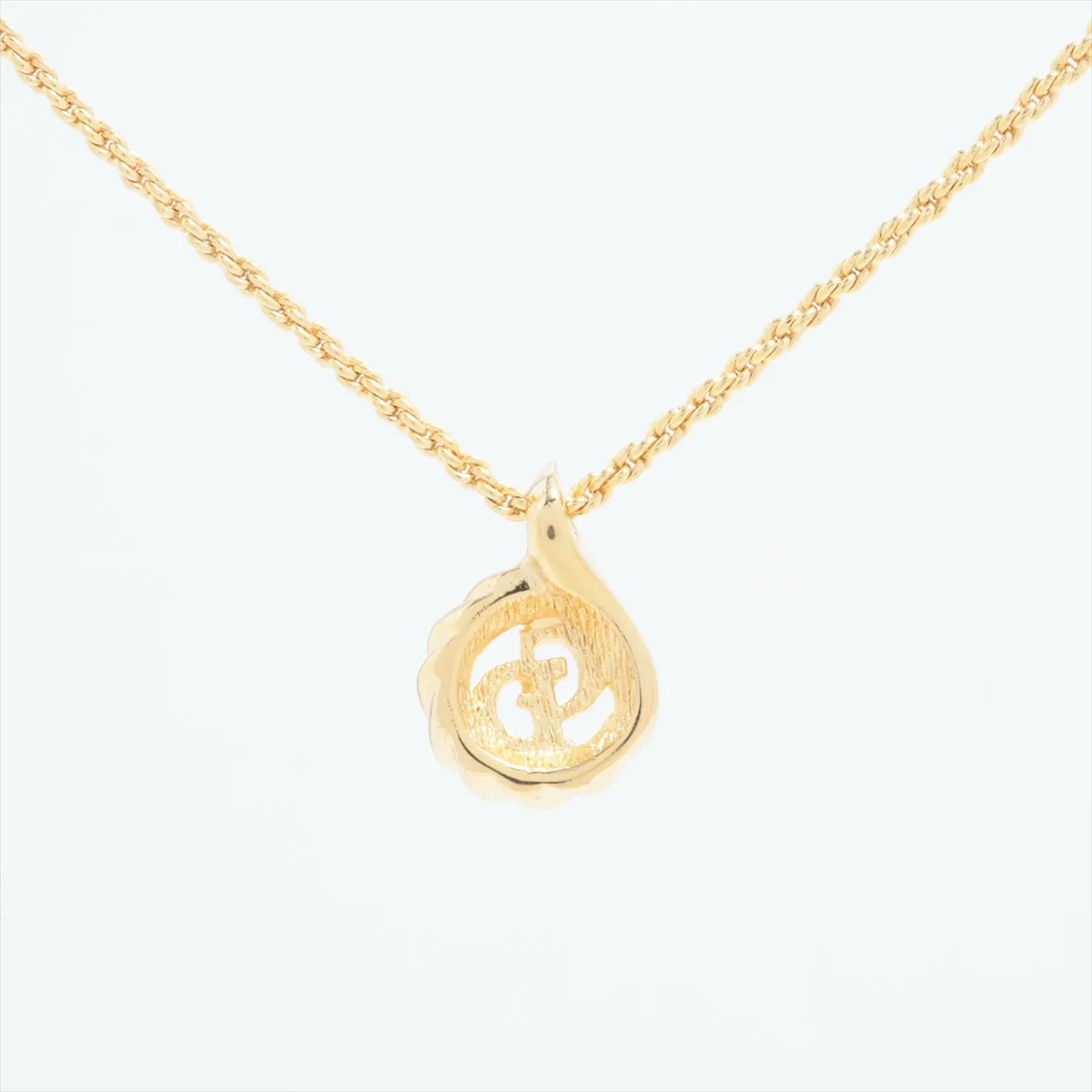 CD logo necklace, GP gold. Shows signs of wear, — view 2