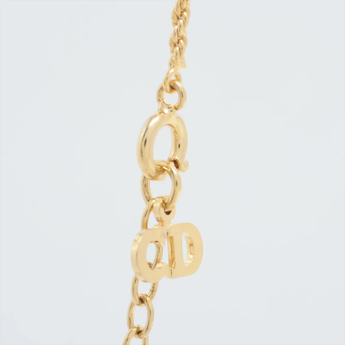 CD logo necklace, GP gold. Shows signs of wear, — view 3
