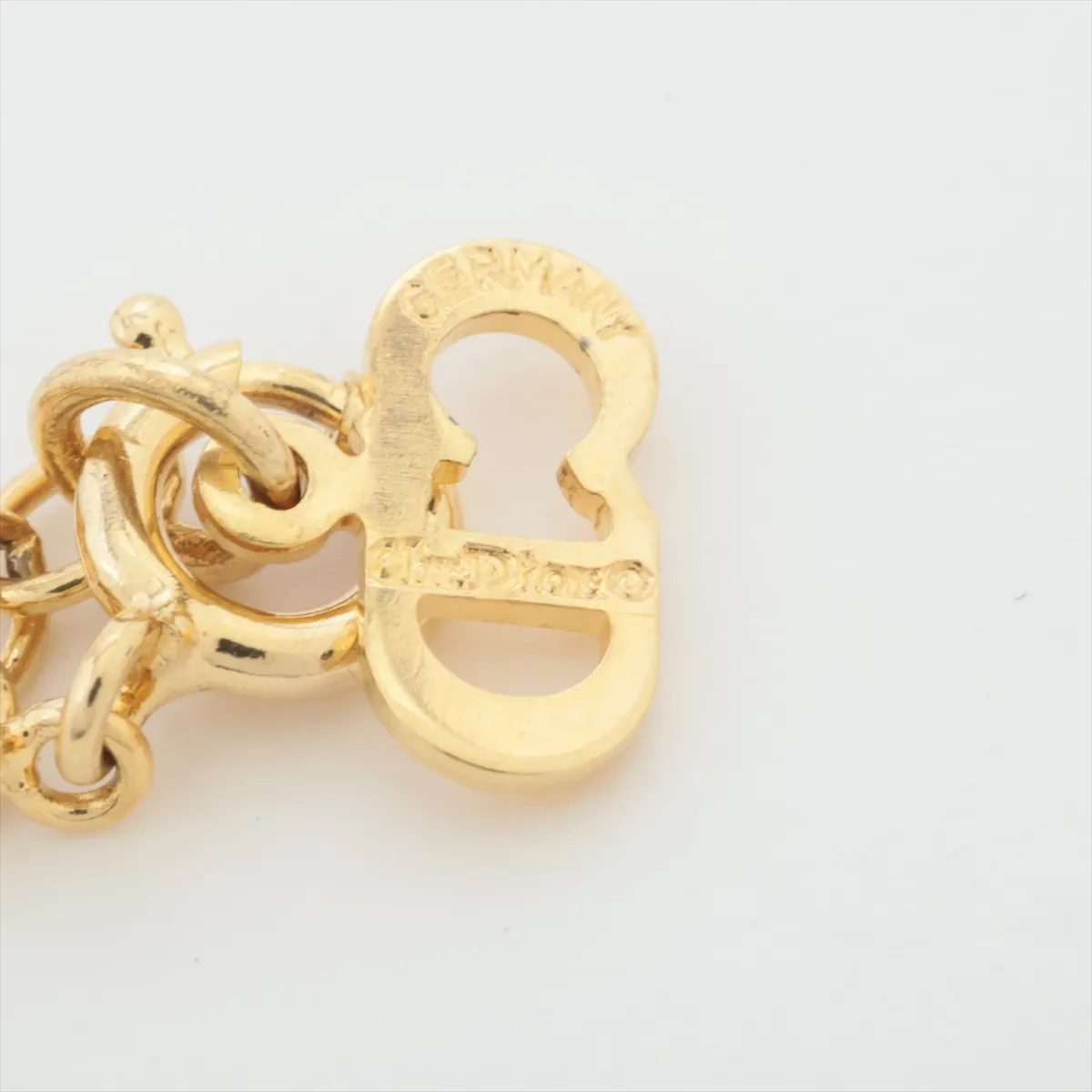 CD logo necklace, GP gold. Shows signs of wear, — view 4
